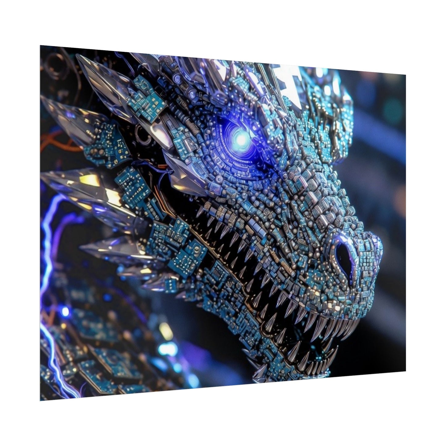 Rolled Poster — Crystal Cyber Dragon Art Print
