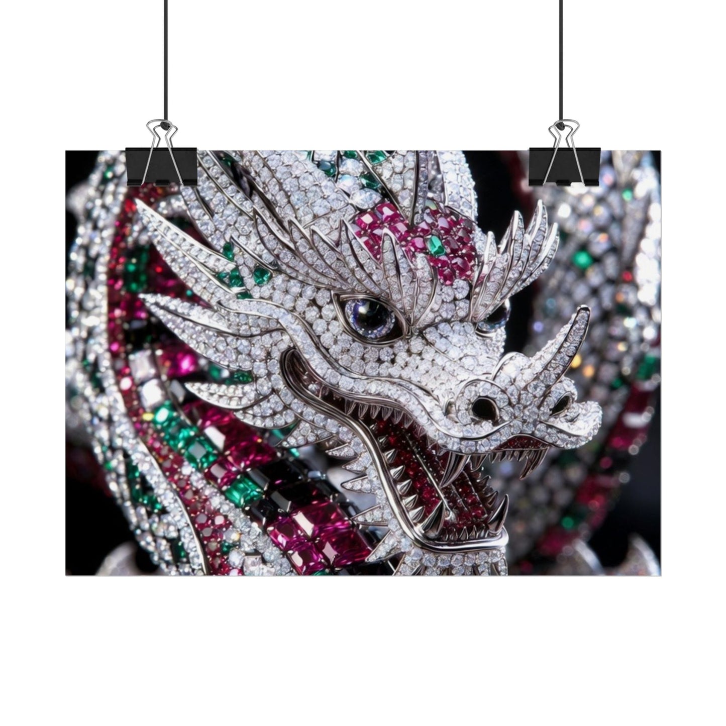 Dragon Jewel Poster — Luxury Gemstone Dragon Wall Art (Rolled Poster)