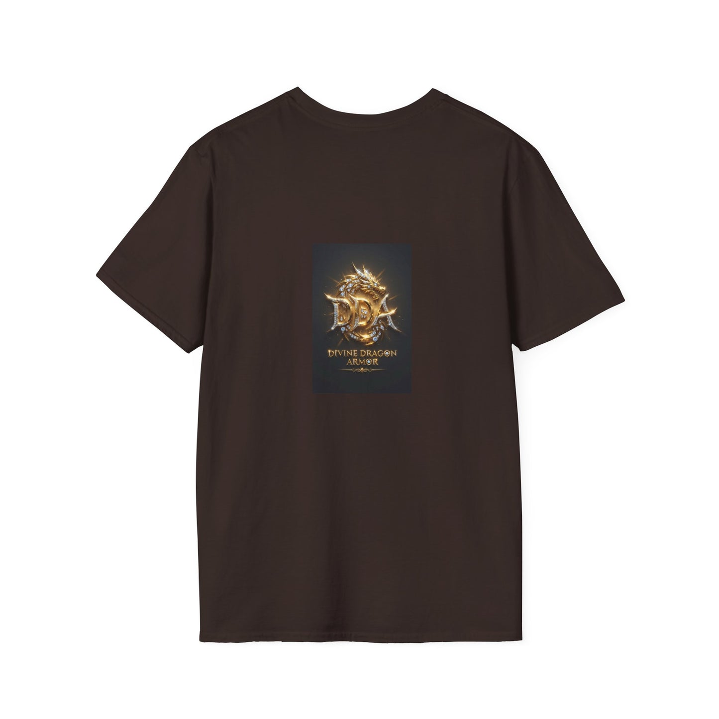 #1 seller DDA DIVINE DRAGON ARMOR T-Shirt — Golden Dragon Emblem Chest Logo, Fantasy Gaming Fan Tee