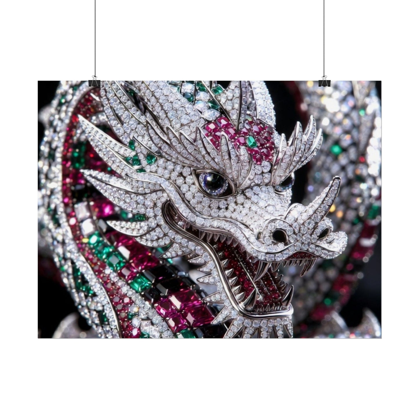 Dragon Jewel Poster — Luxury Gemstone Dragon Wall Art (Rolled Poster)