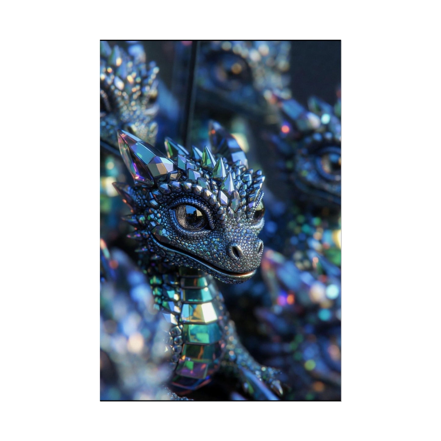 Crystal Dragon Rolled Poster — Fantasy Wall Art Print