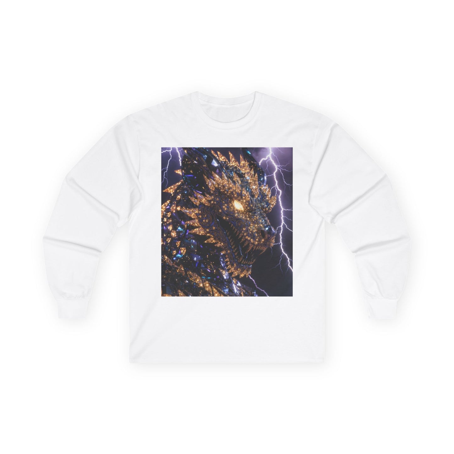 Dragon Lightning Long Sleeve Tee — Mythical Firestorm Graphic Shirt