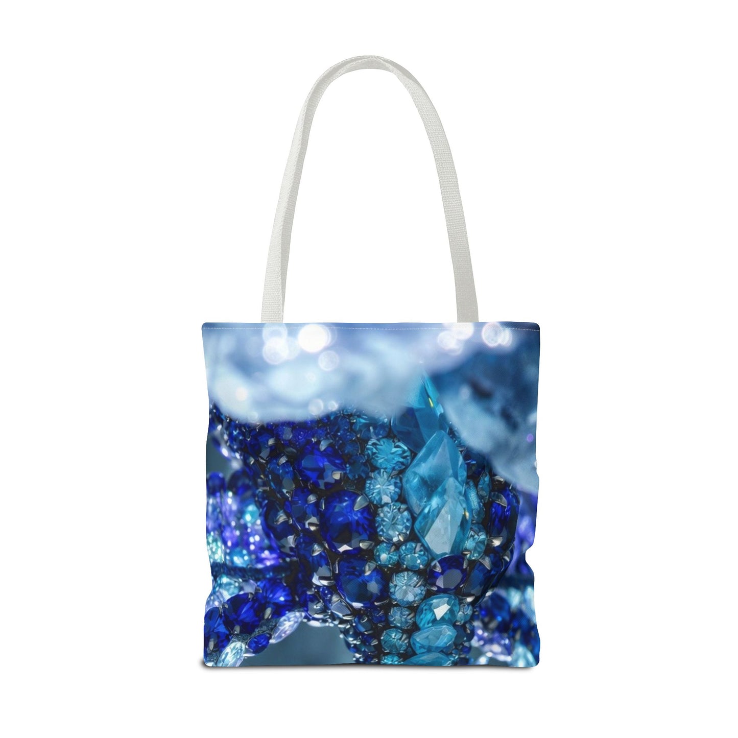Blue Crystal Dragon Tote Bag — Fantasy Art All-Over Print