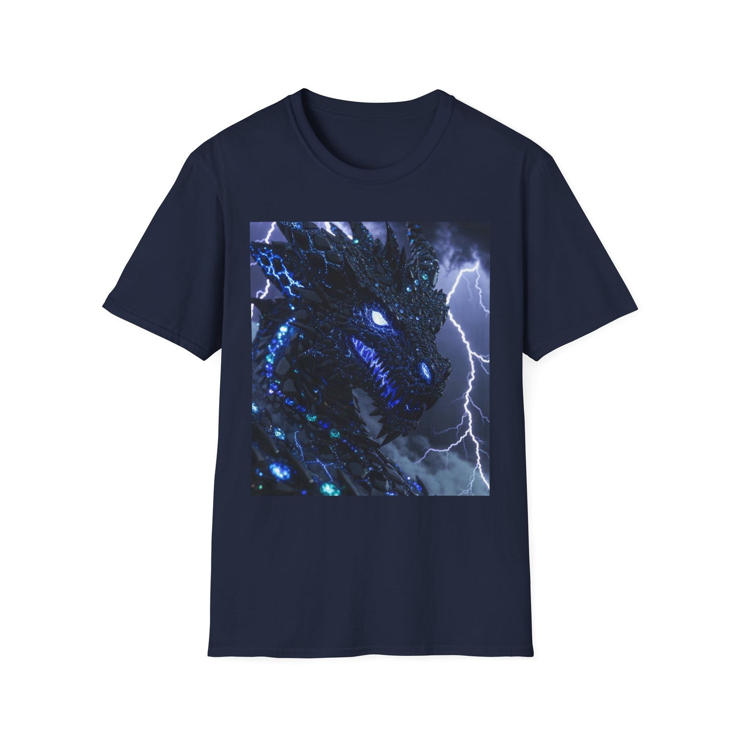 Lightning Godzilla T-Shirt – Neon Blue Monster Tee