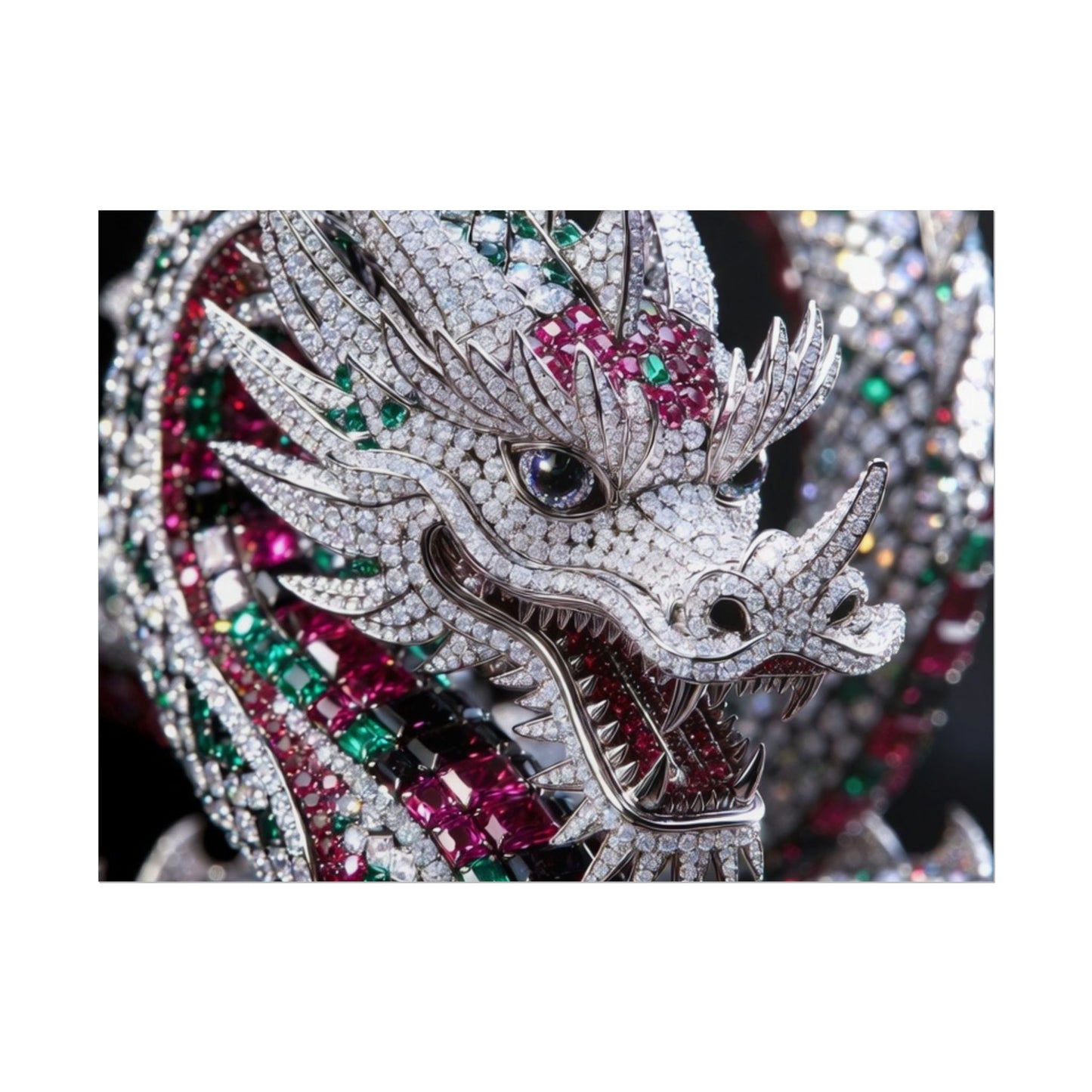Dragon Jewel Poster — Luxury Gemstone Dragon Wall Art (Rolled Poster)