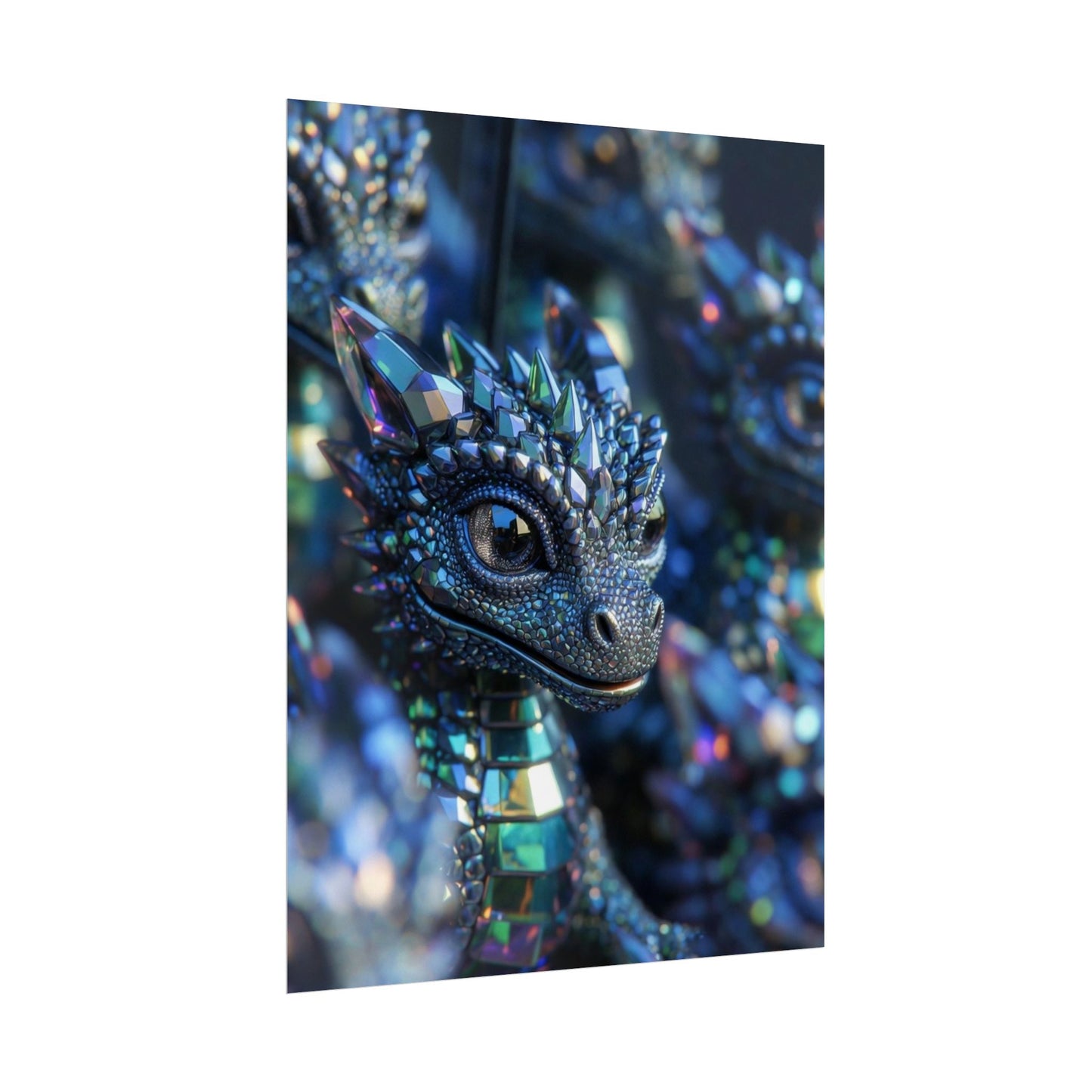Crystal Dragon Rolled Poster — Fantasy Wall Art Print