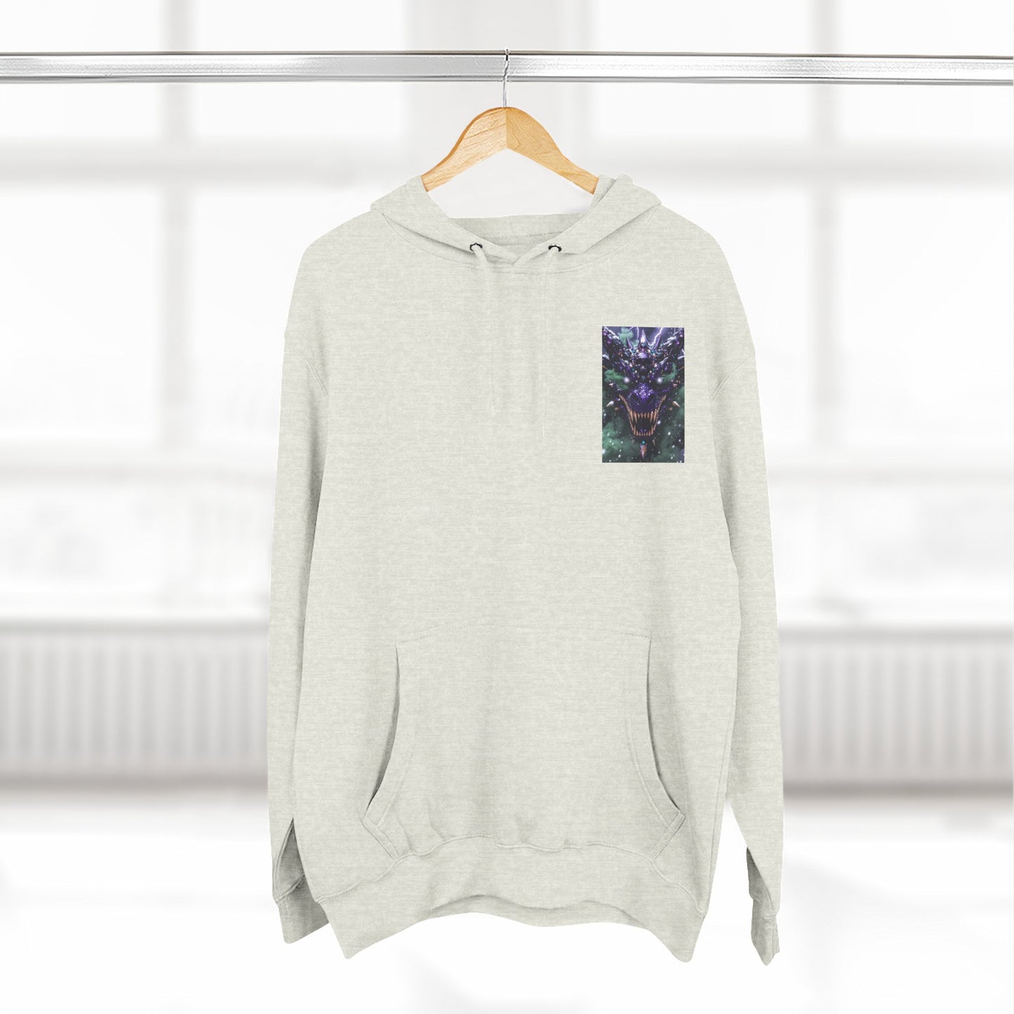 A Mystic Cosmic 🐉 Hoodie — Astral Galaxy Cat Chest Print Fleece Hoodie
