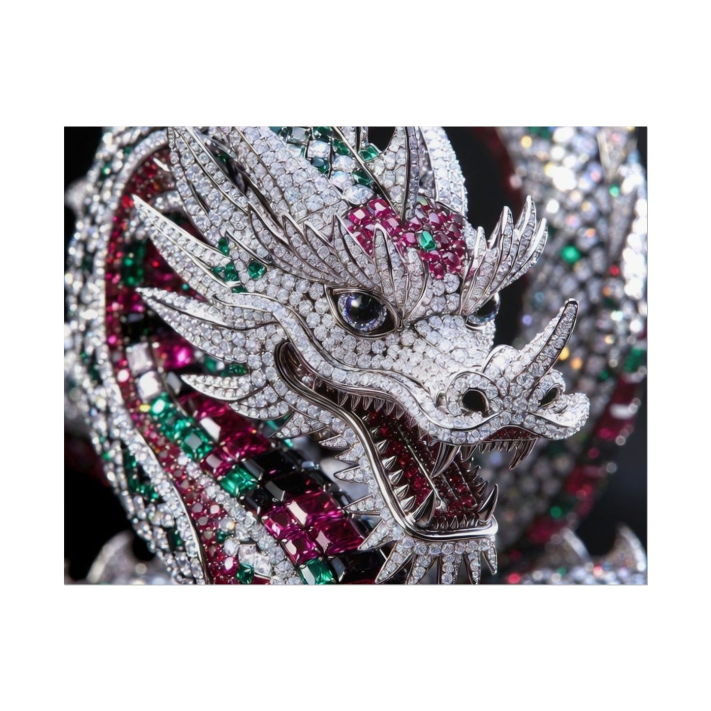 Dragon Jewel Poster — Luxury Gemstone Dragon Wall Art (Rolled Poster)