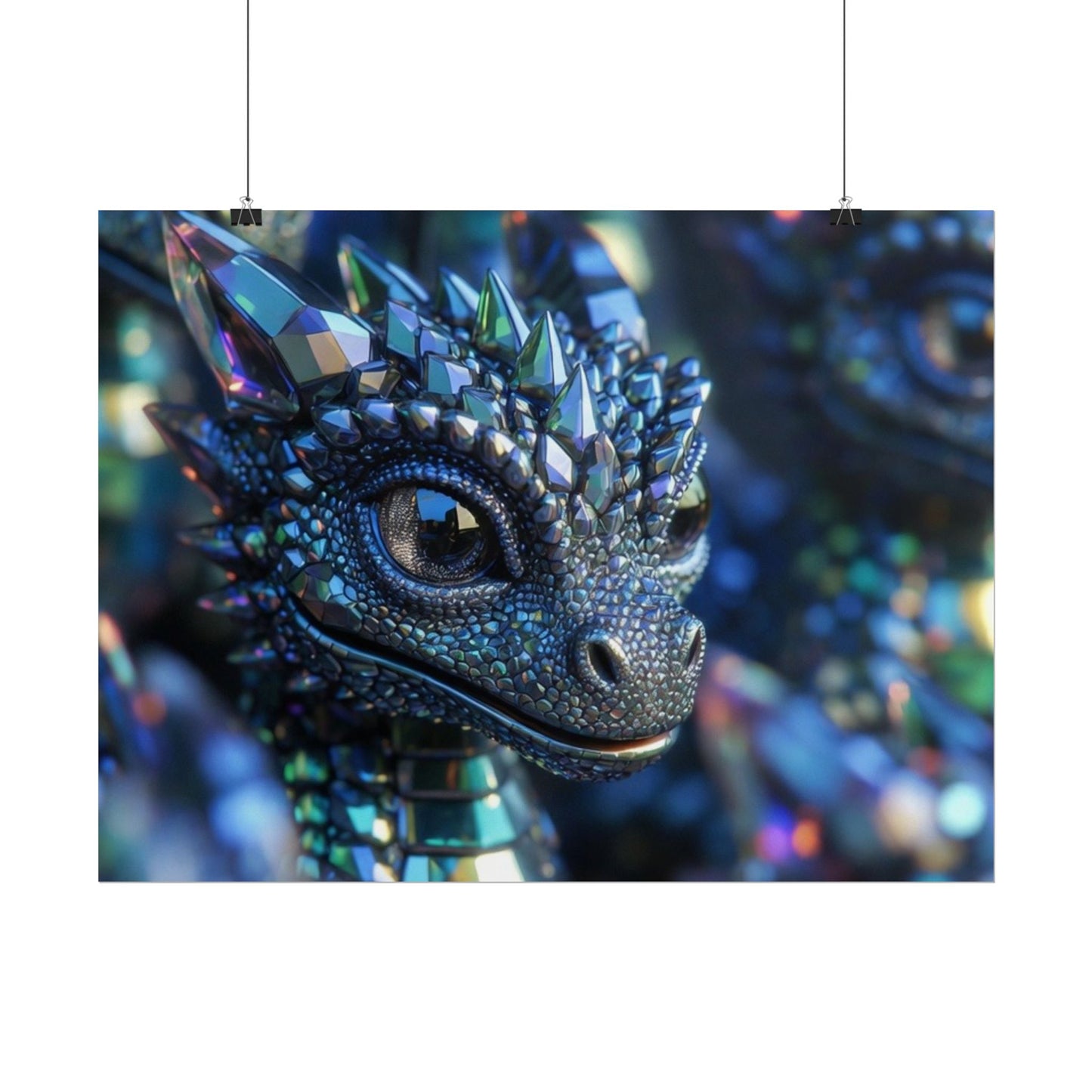 Crystal Dragon Rolled Poster — Fantasy Wall Art Print