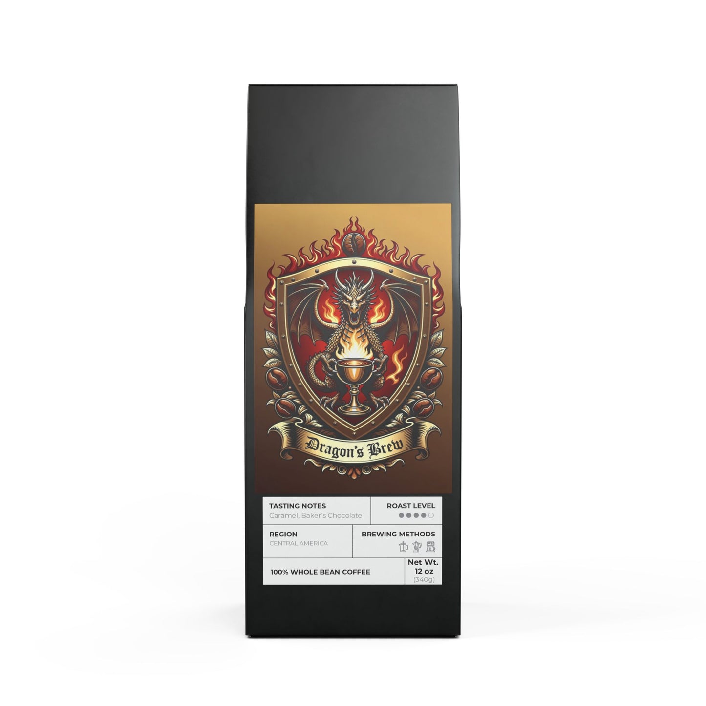 Dragons Brew Carmel Coffee Blend (Medium-Dark Roast)