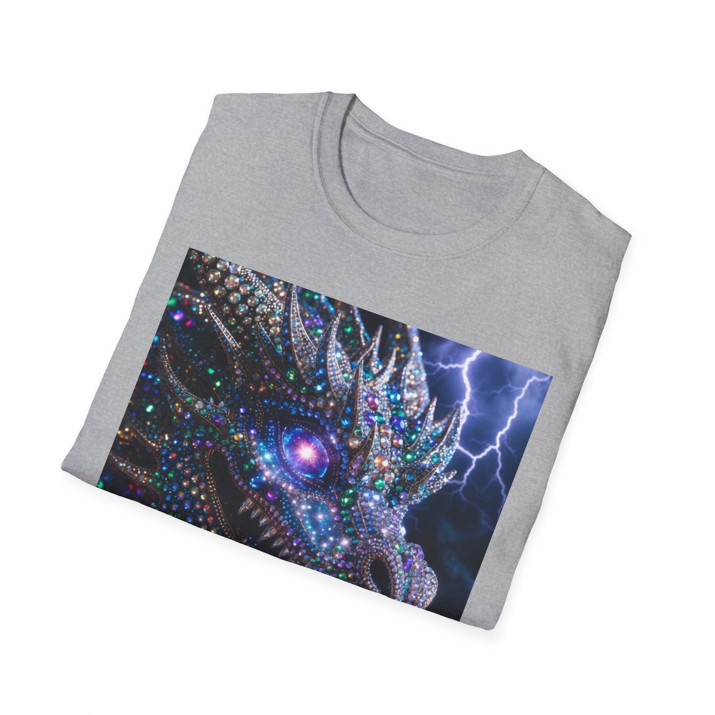 Dragon Lightning T-Shirt — Neon Crystal Fantasy Graphic Tee