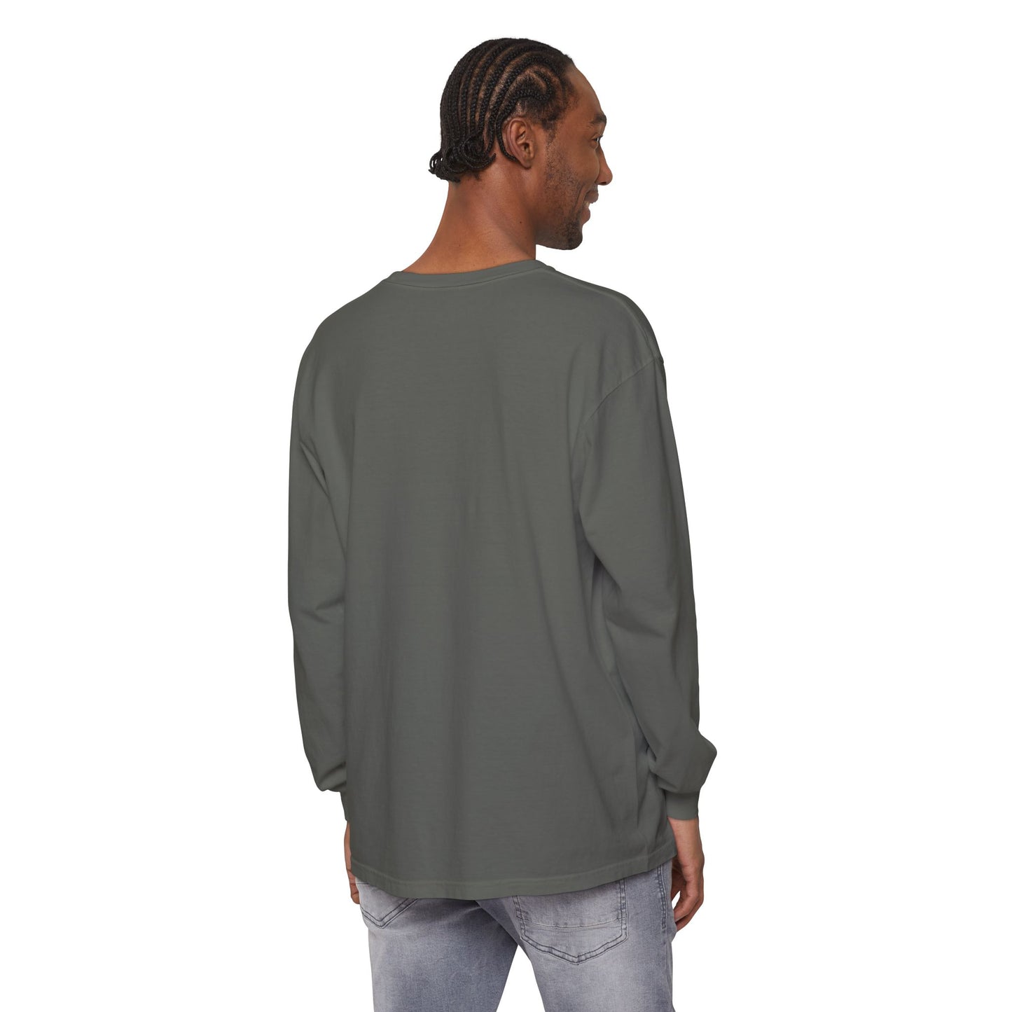 Long Sleeve T‑Shirt — Smoky Dragon Chest Print, Spooky Autumn Graphic