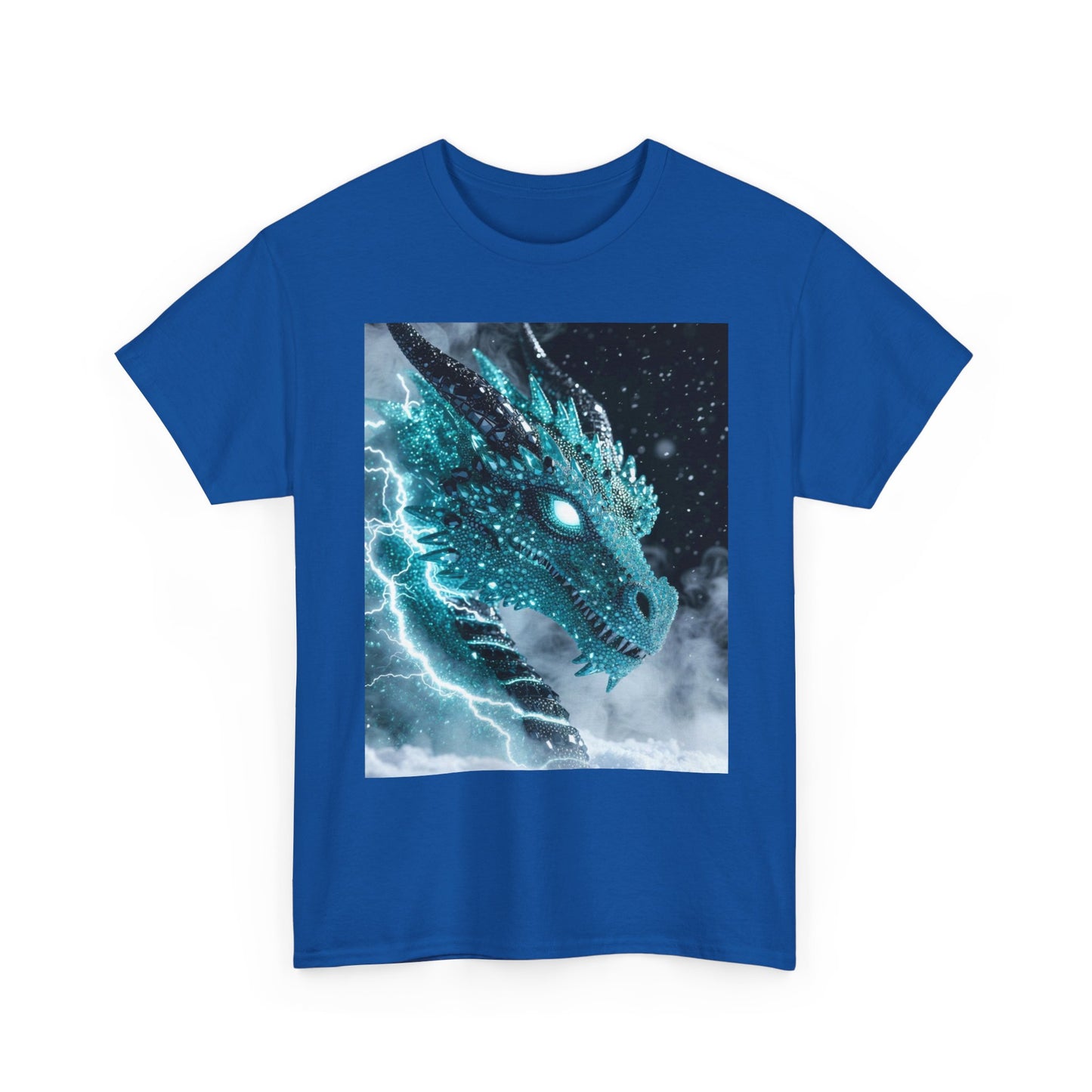 Dragon Storm T-Shirt — Electric Blue Dragon Graphic Tee