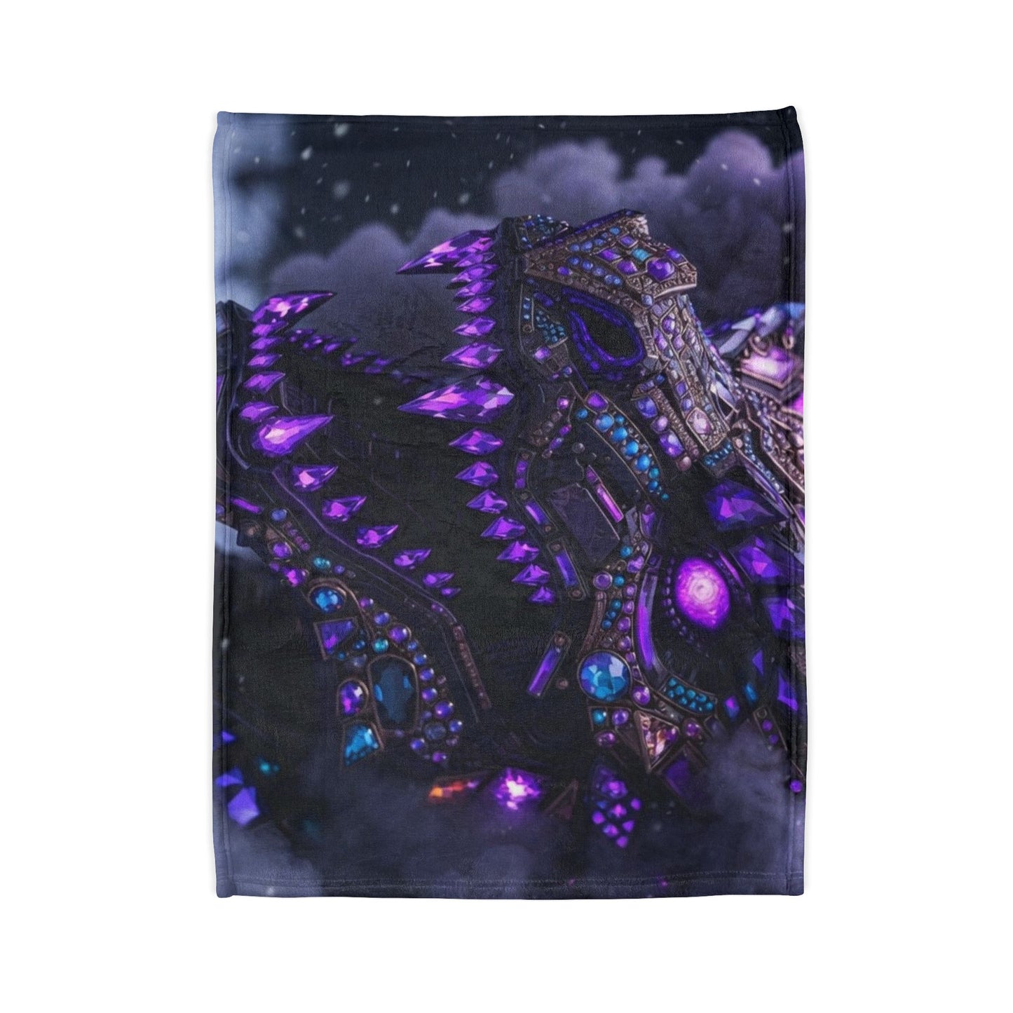 Mystic Dragon Plush Blanket — Purple Gem Dragon Fantasy Throw