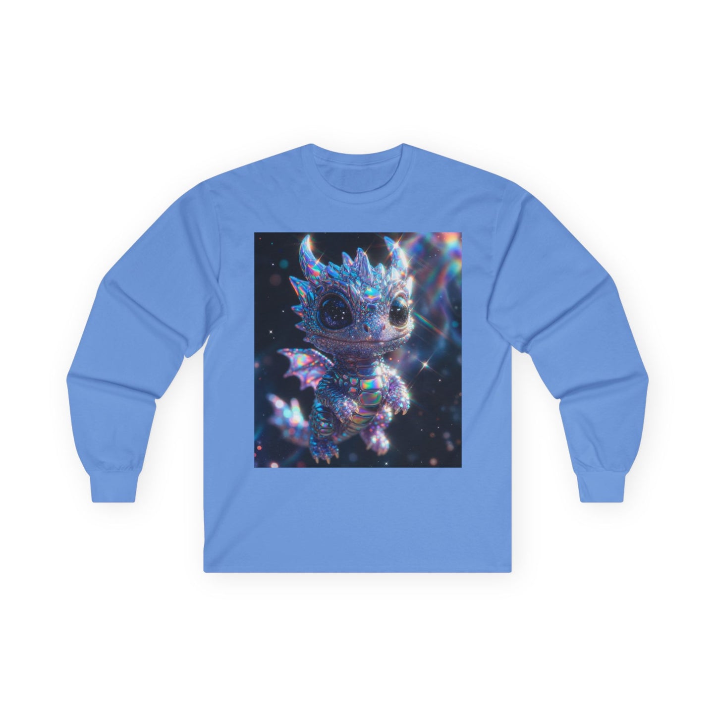 Crystal Baby Dragon Long Sleeve Tee — Sparkly Fantasy Crewneck