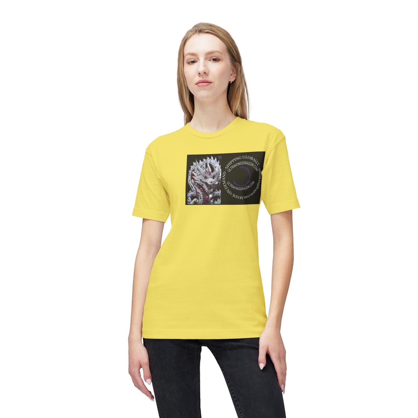 Dragon Heart T-Shirt — Floral Dragon Illustration with Circular Text