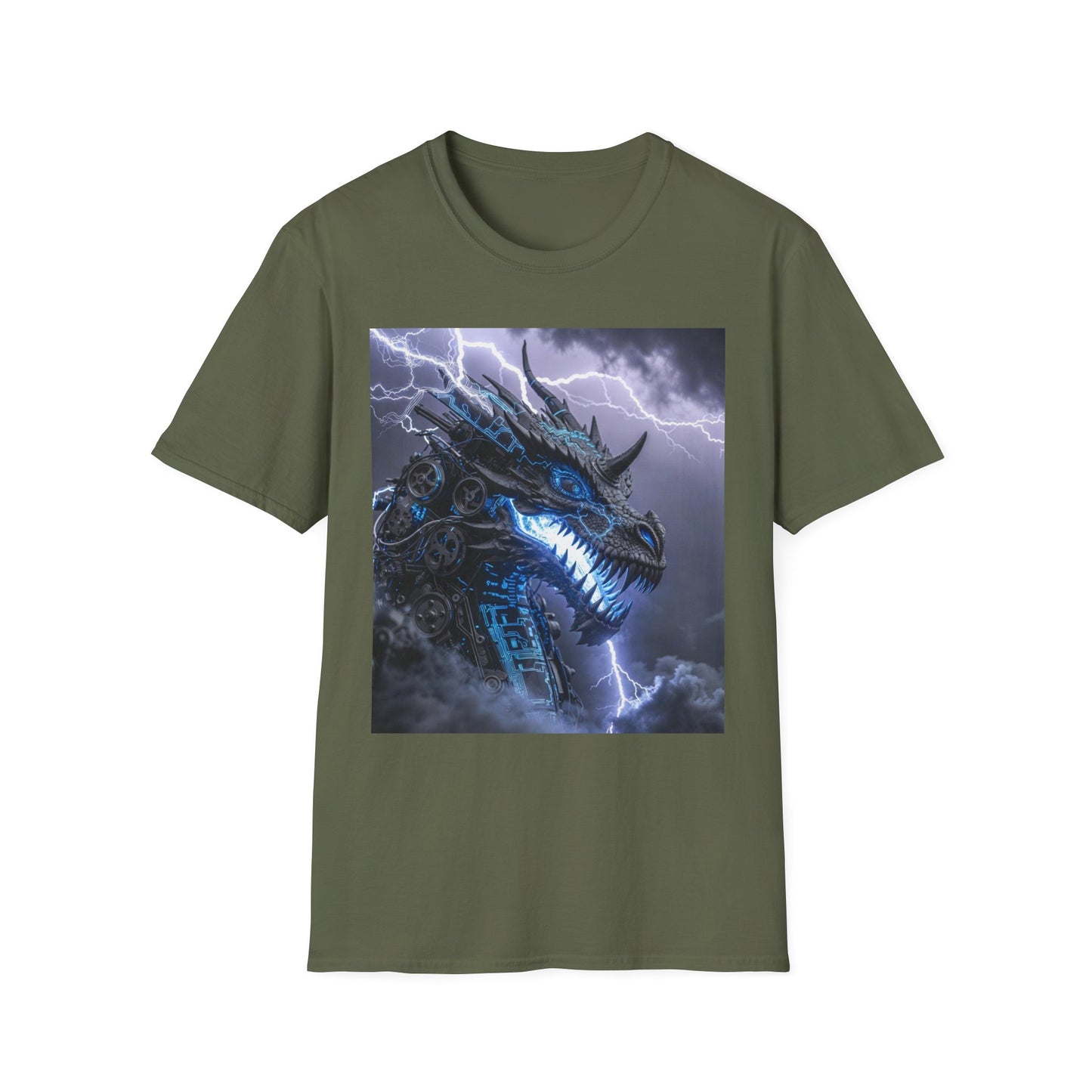 Dragon Storm T-Shirt — Electric Blue Fantasy Dragon Tee