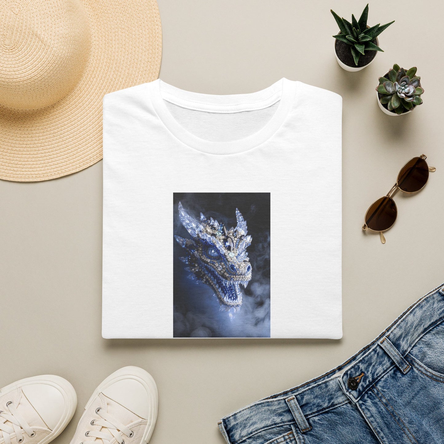 Dragon Portrait T-Shirt — Mystical Blue Dragon Art Tee
