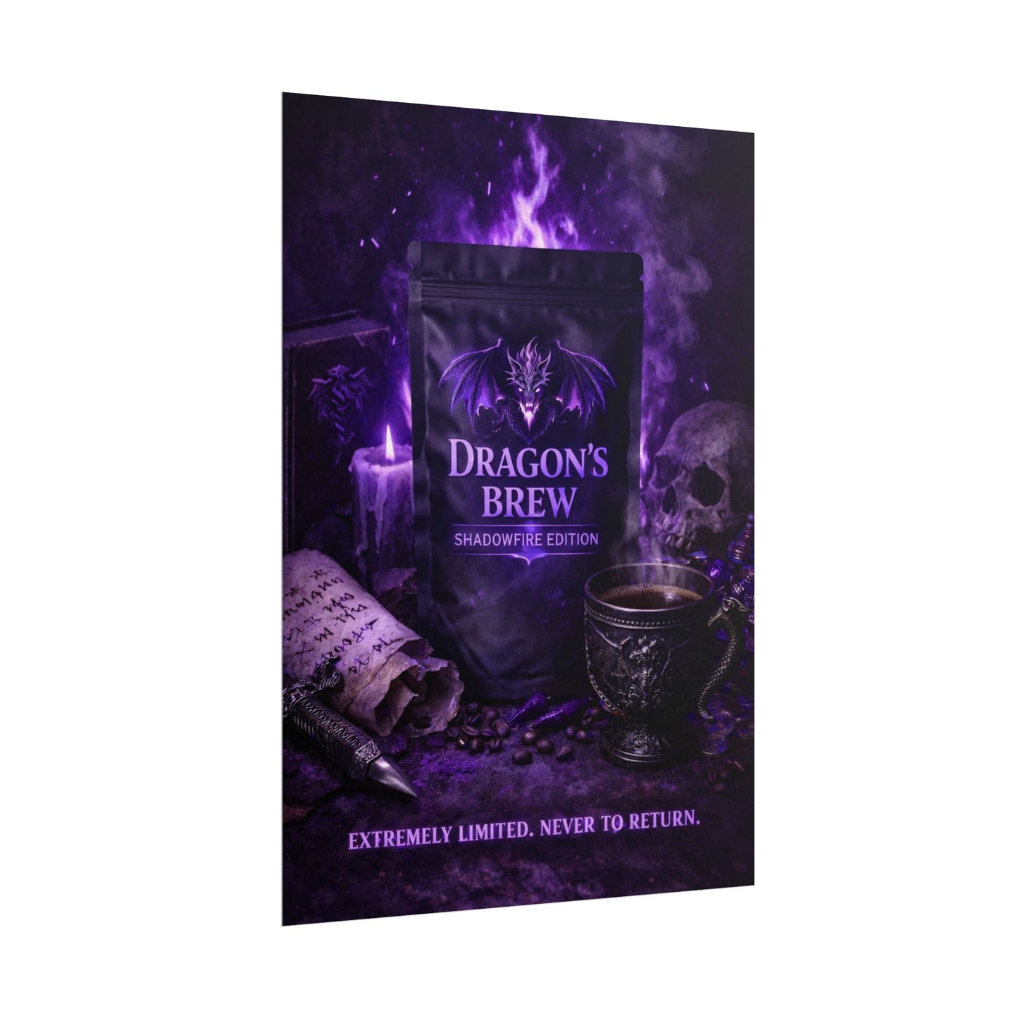 Rolled Poster — "Dragon’s Brew: Shadowfire Edition" Fantasy Poster