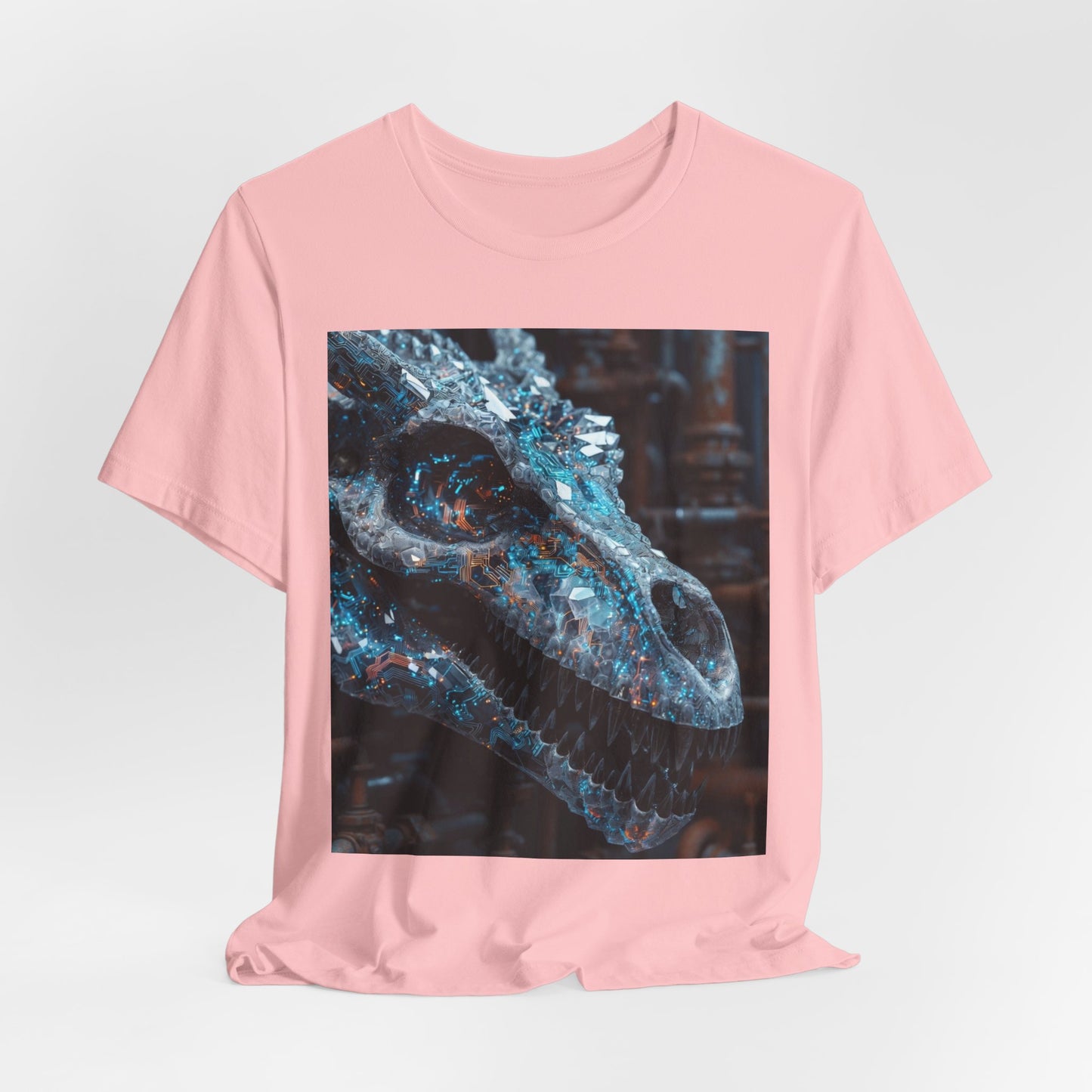 Dragon Skull Graphic Tee — Iridescent Fossil Art T-Shirt
