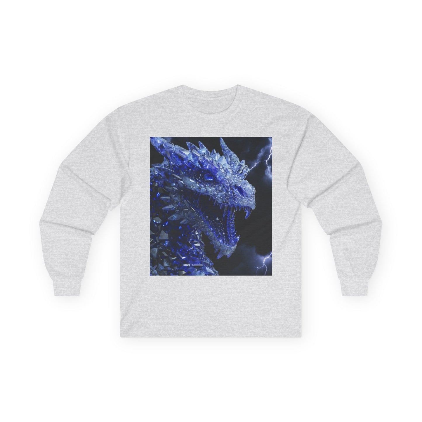 Ice Dragon Long Sleeve Tee — Blue Frost Dragon Graphic Shirt