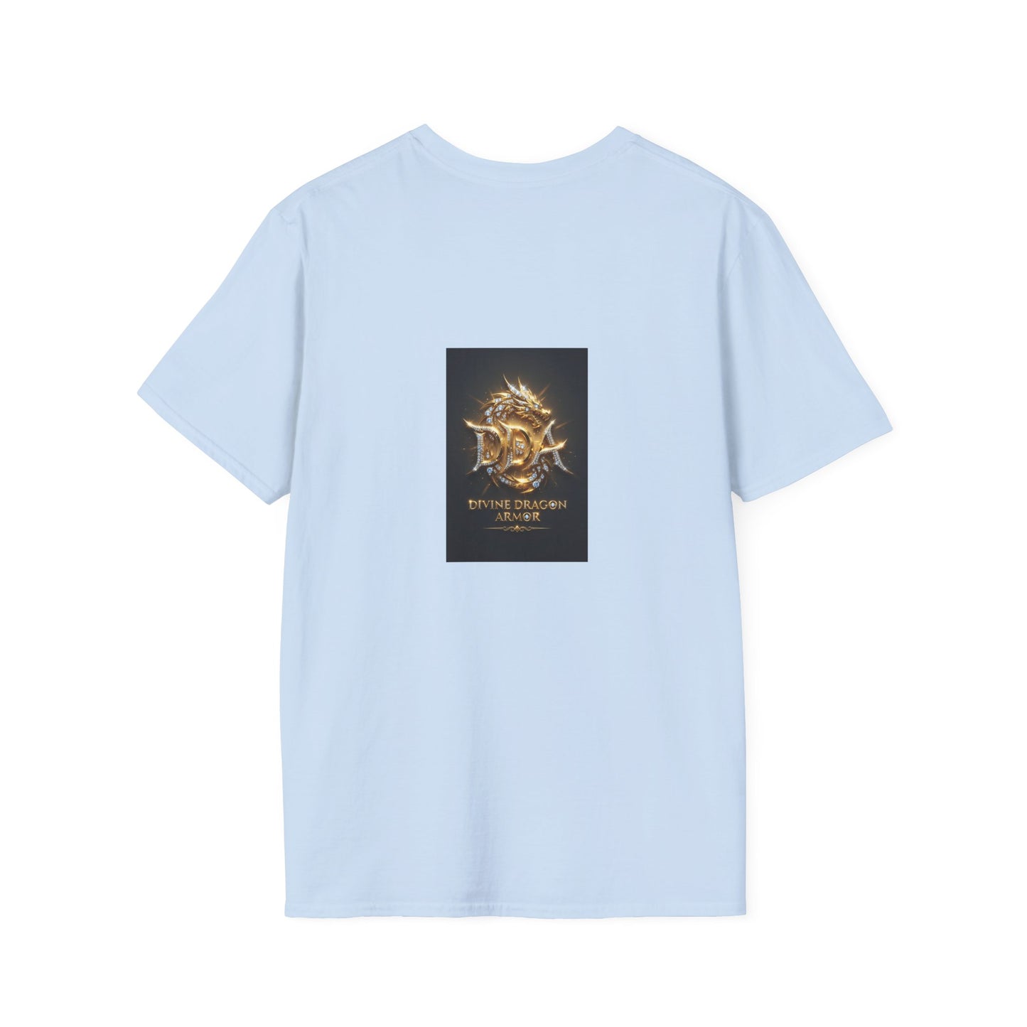 #1 seller DDA DIVINE DRAGON ARMOR T-Shirt — Golden Dragon Emblem Chest Logo, Fantasy Gaming Fan Tee
