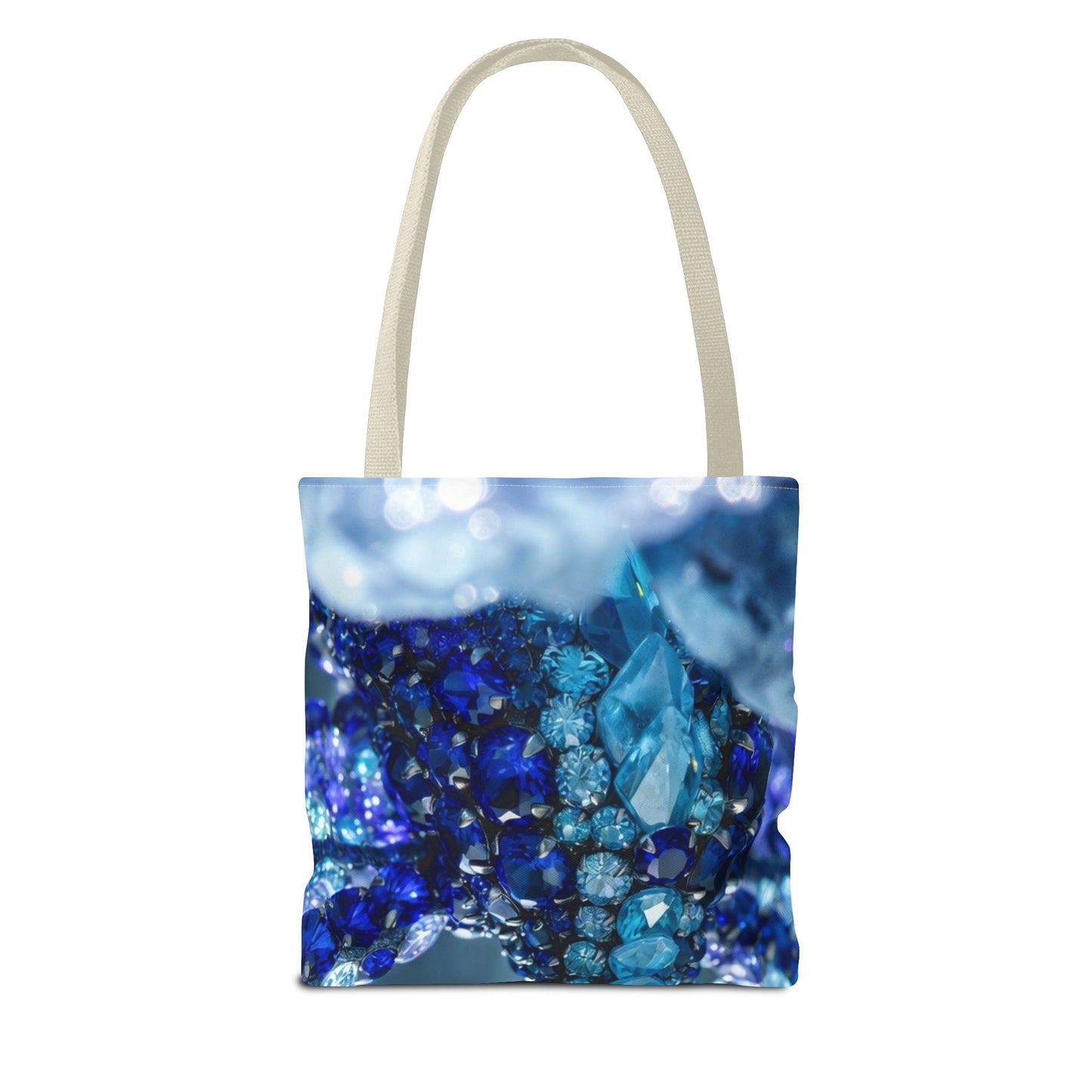 Blue Crystal Dragon Tote Bag — Fantasy Art All-Over Print