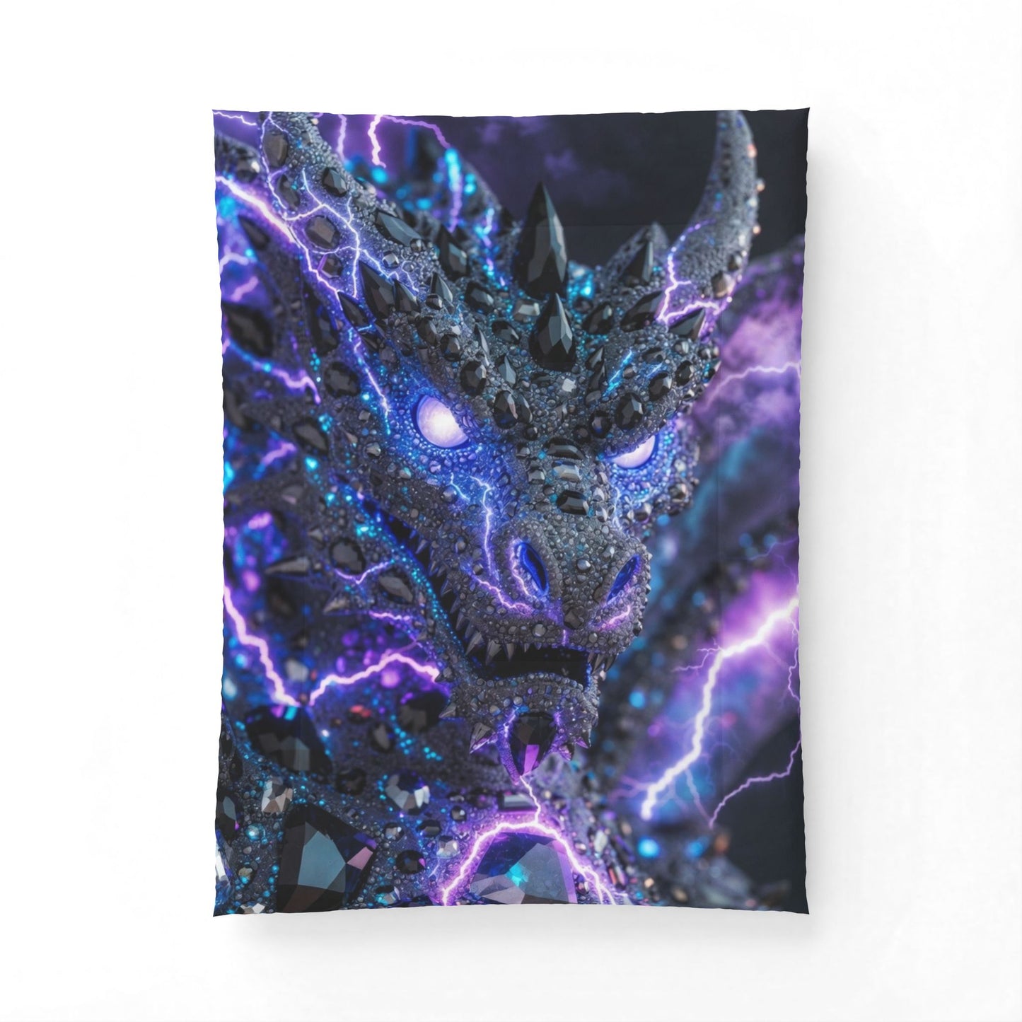 A Dragon Lightning Cotton Comforter – Purple Electric Fantasy Bedding