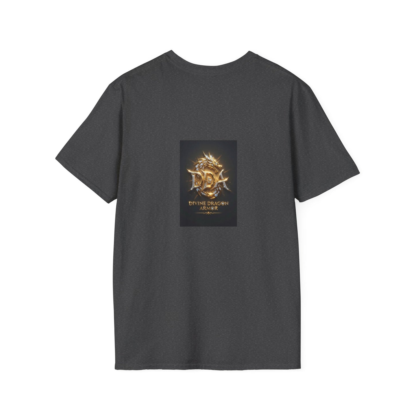 #1 seller DDA DIVINE DRAGON ARMOR T-Shirt — Golden Dragon Emblem Chest Logo, Fantasy Gaming Fan Tee