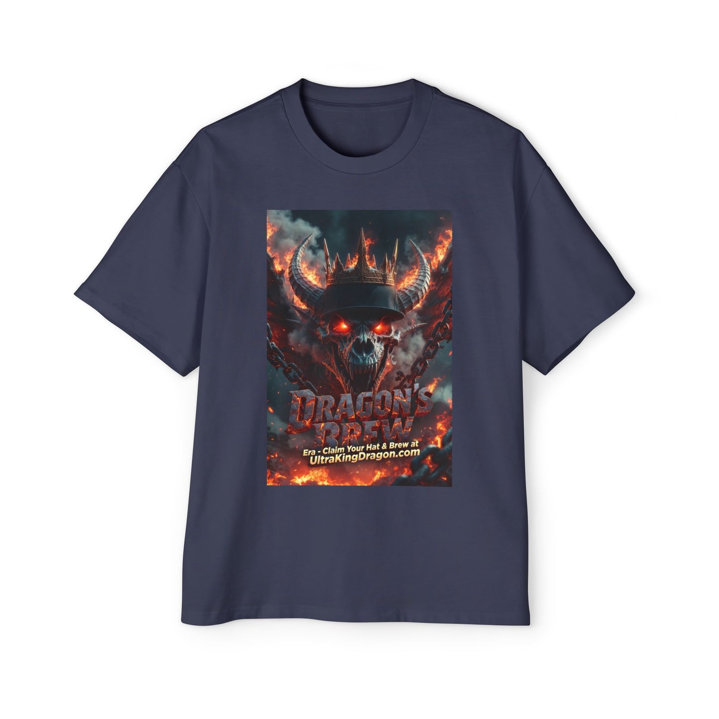 Dragon Skull Graphic Tee — Heavy Oversized Men's Fantasy T-Shirt