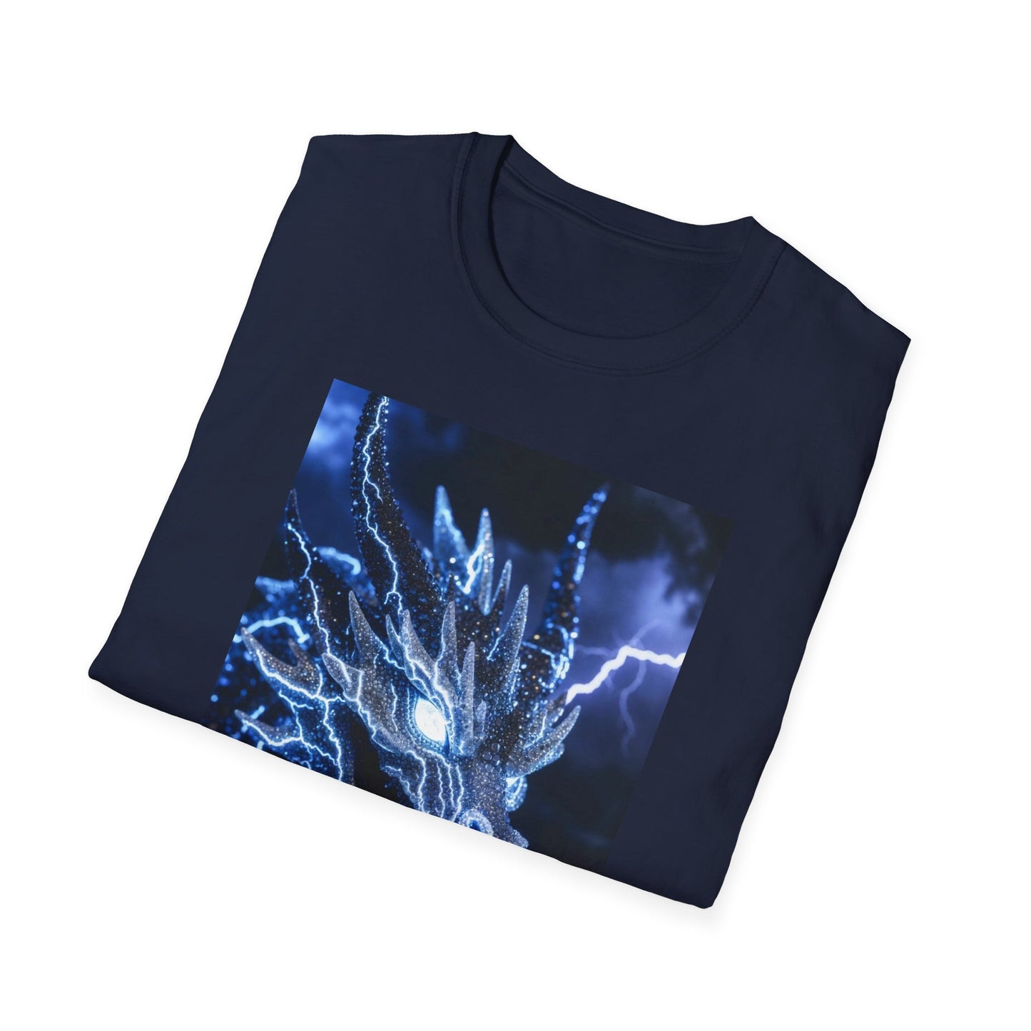 Lightning Dragon T-Shirt — Electric Blue Mythical Dragon Graphic Tee