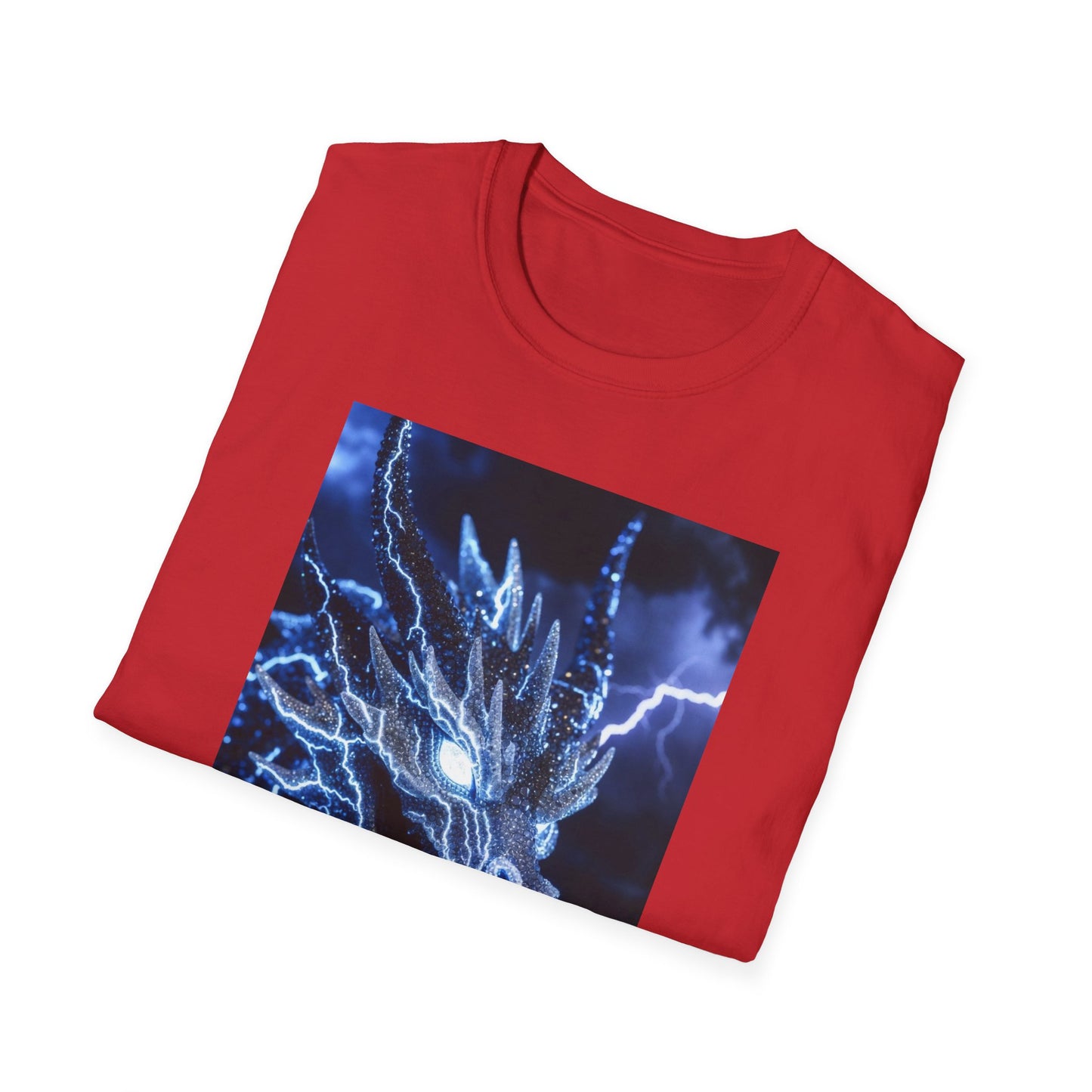 Lightning Dragon T-Shirt — Electric Blue Mythical Dragon Graphic Tee