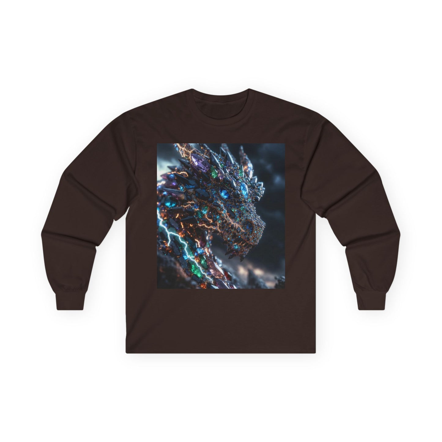 Dragon Cybercore Long Sleeve Tee - Neon Godzilla Art