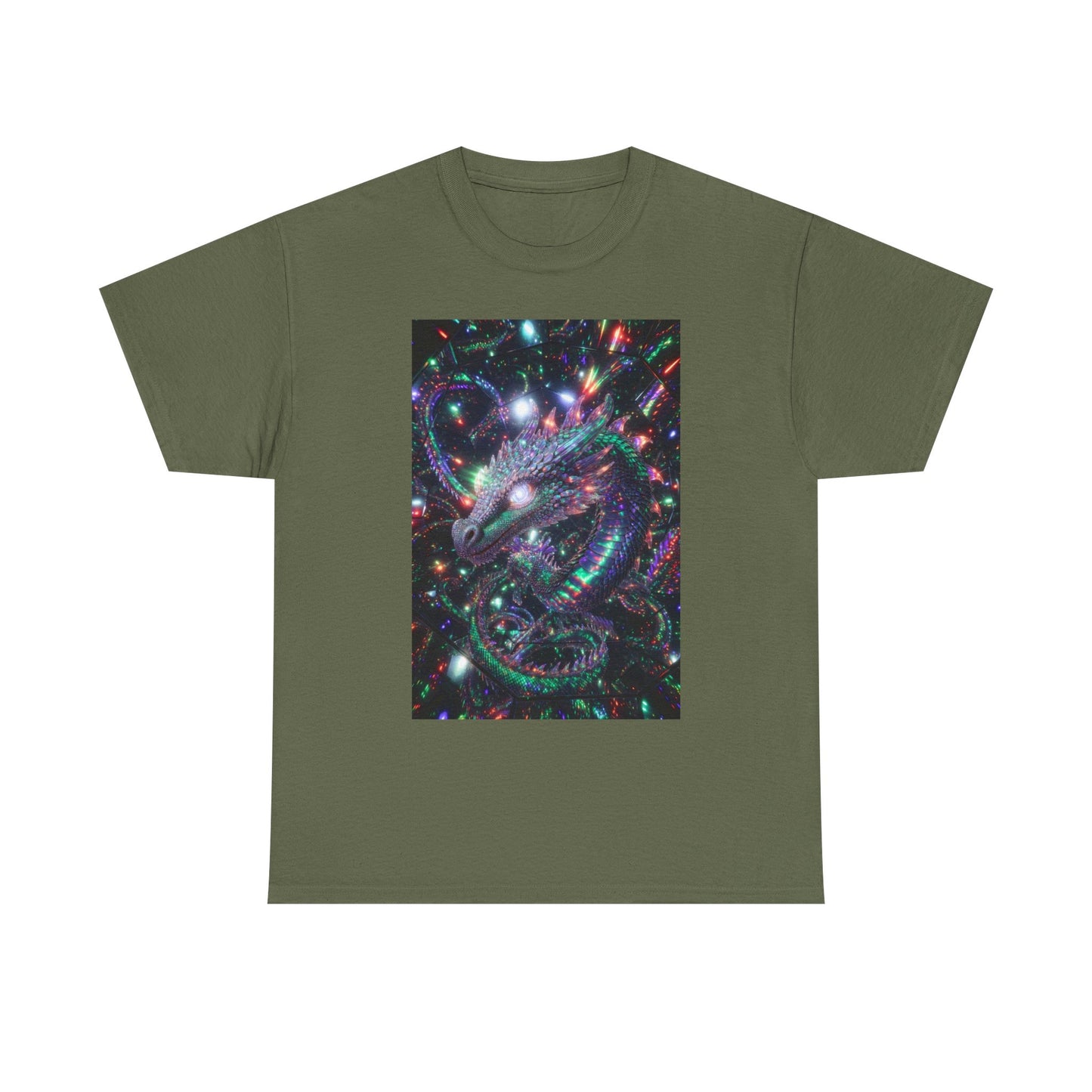Cosmic Dragon T‑Shirt — Neon Galaxy Serpent Graphic Tee