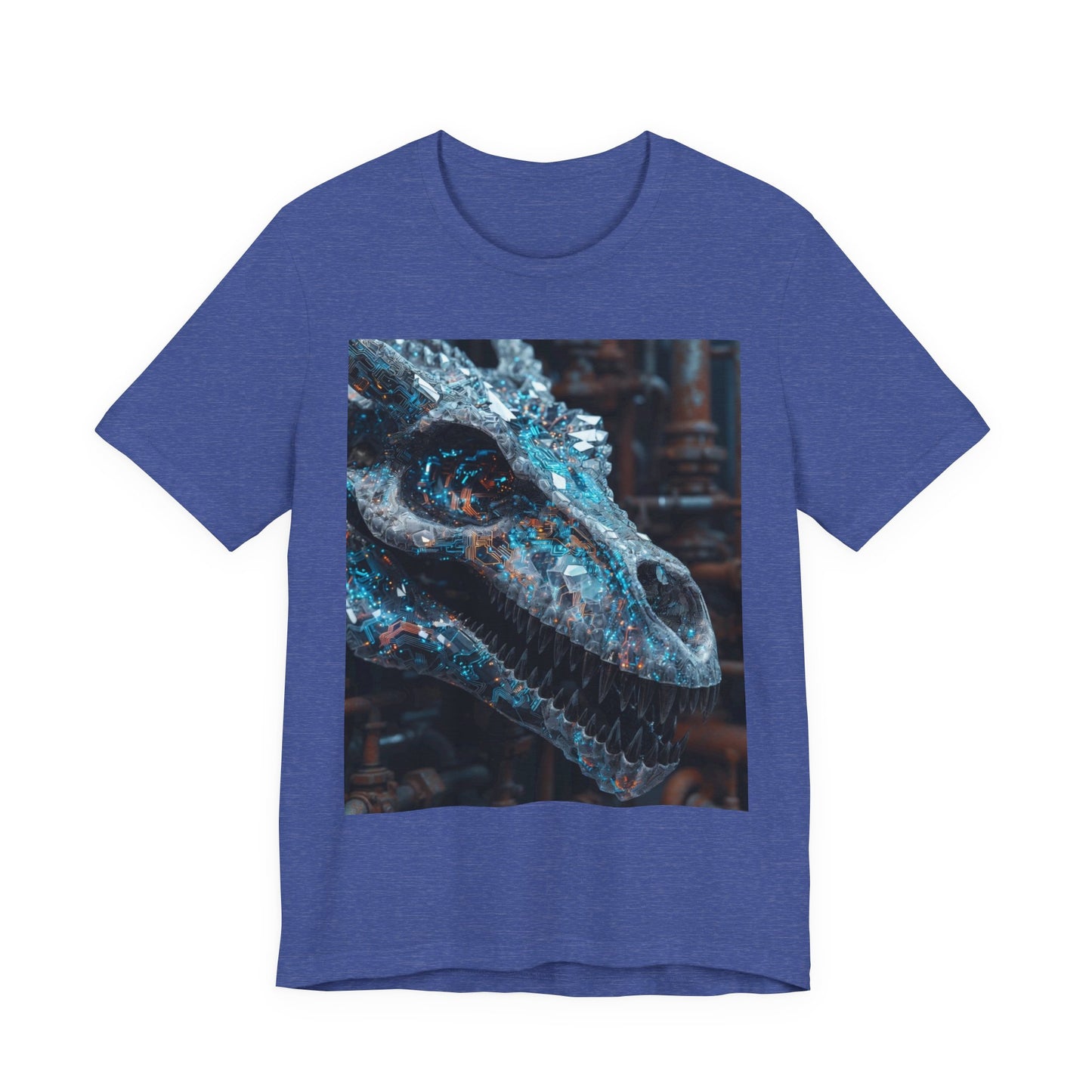 Dragon Skull Graphic Tee — Iridescent Fossil Art T-Shirt