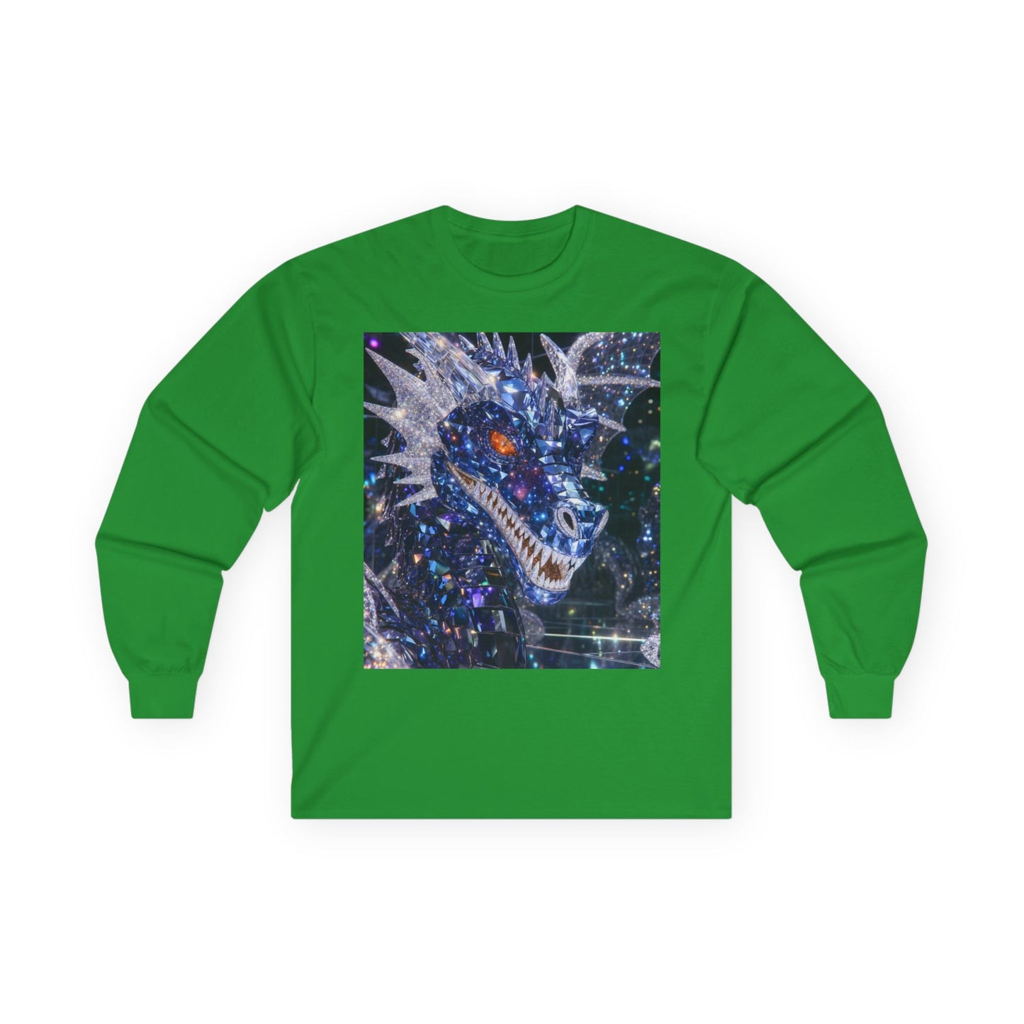 Cosmic Dragon Long Sleeve Tee — Neon Galaxy Dragon Graphic