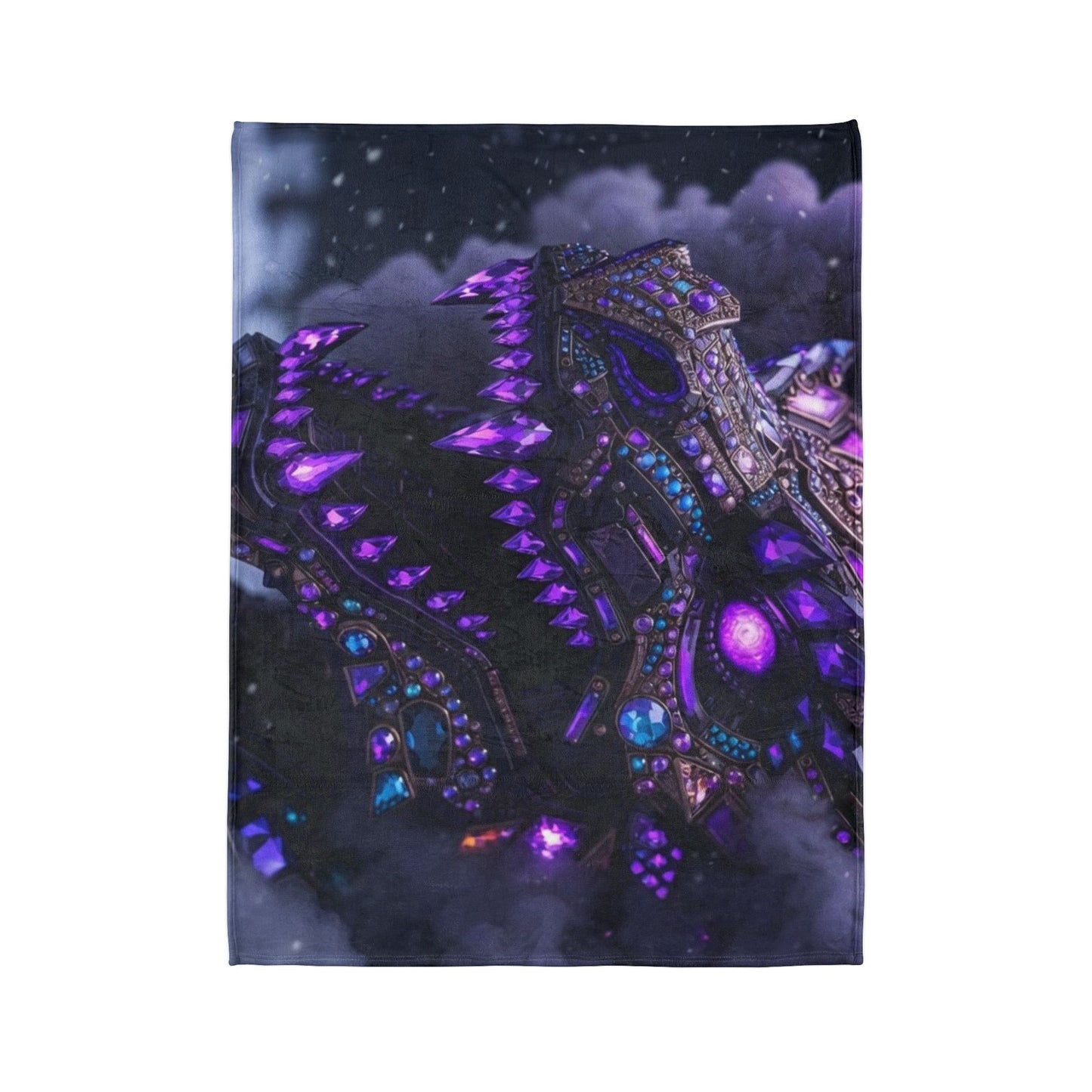 Mystic Dragon Plush Blanket — Purple Gem Dragon Fantasy Throw