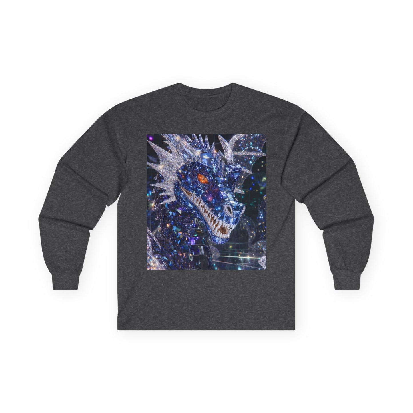 Cosmic Dragon Long Sleeve Tee — Neon Galaxy Dragon Graphic
