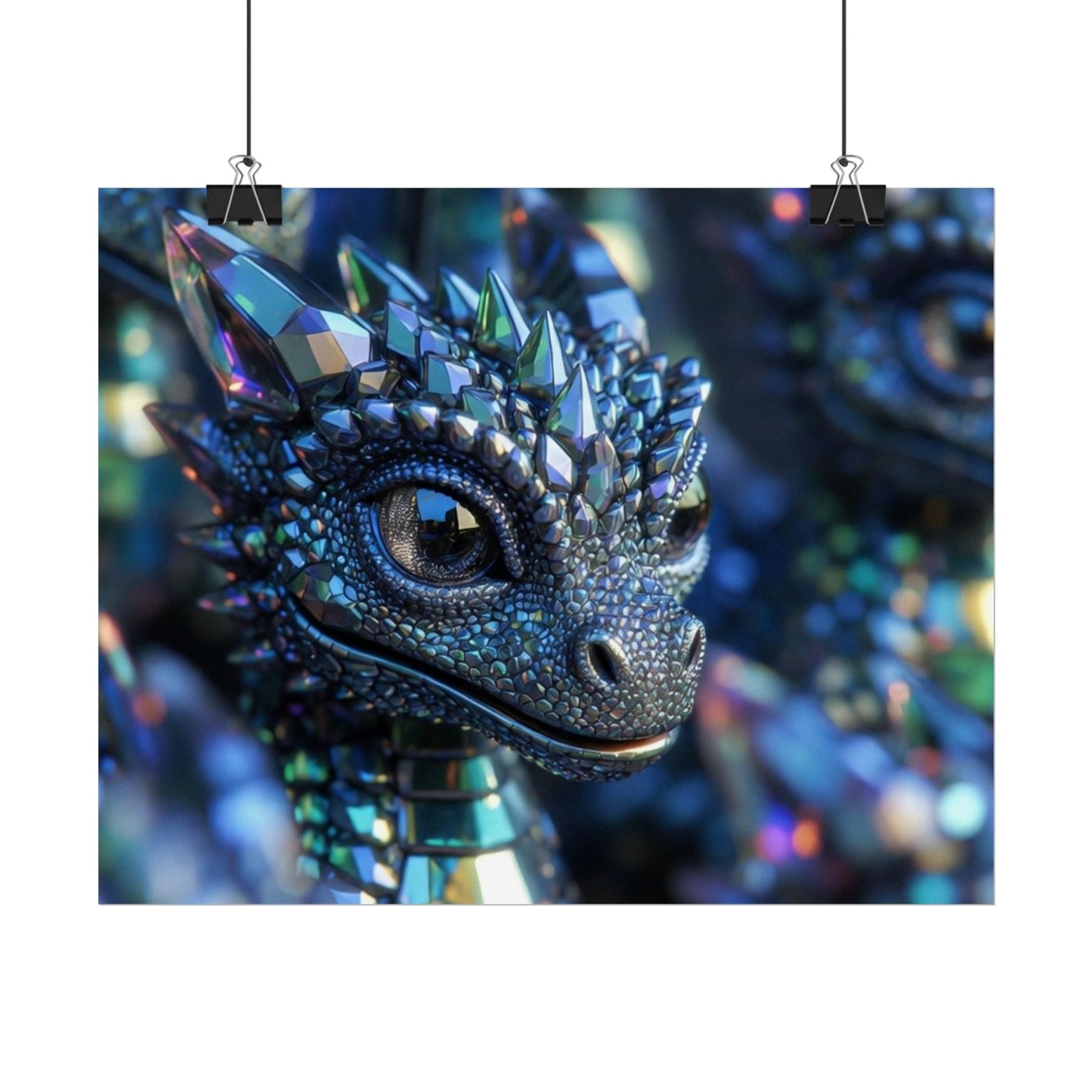Crystal Dragon Rolled Poster — Fantasy Wall Art Print