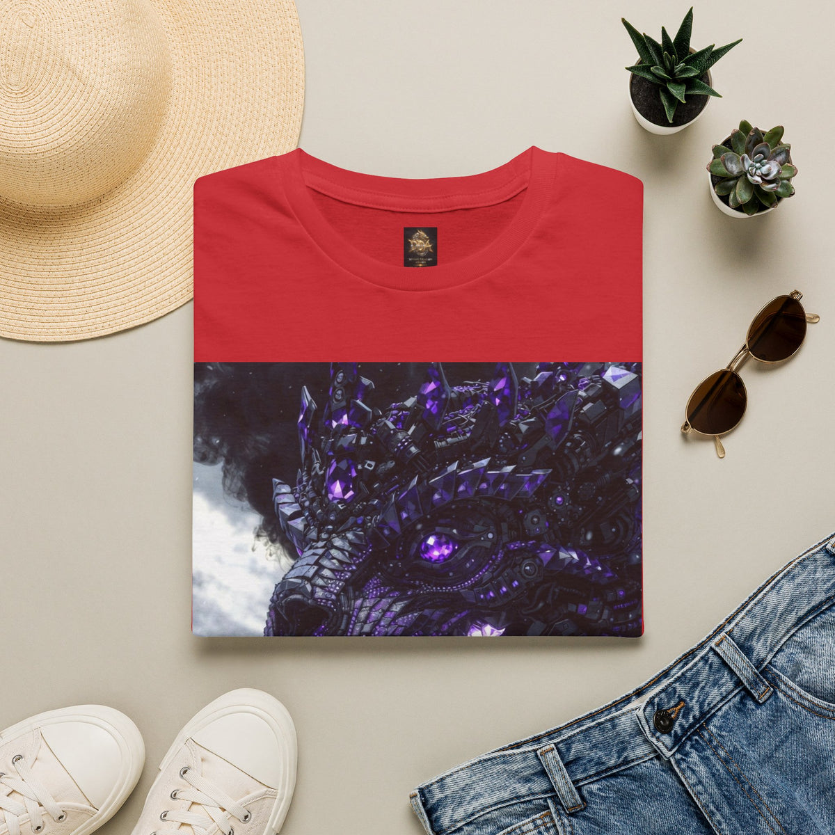 A Purple Dragon Skull T-Shirt — Divine Dragon Armor Logo Tee