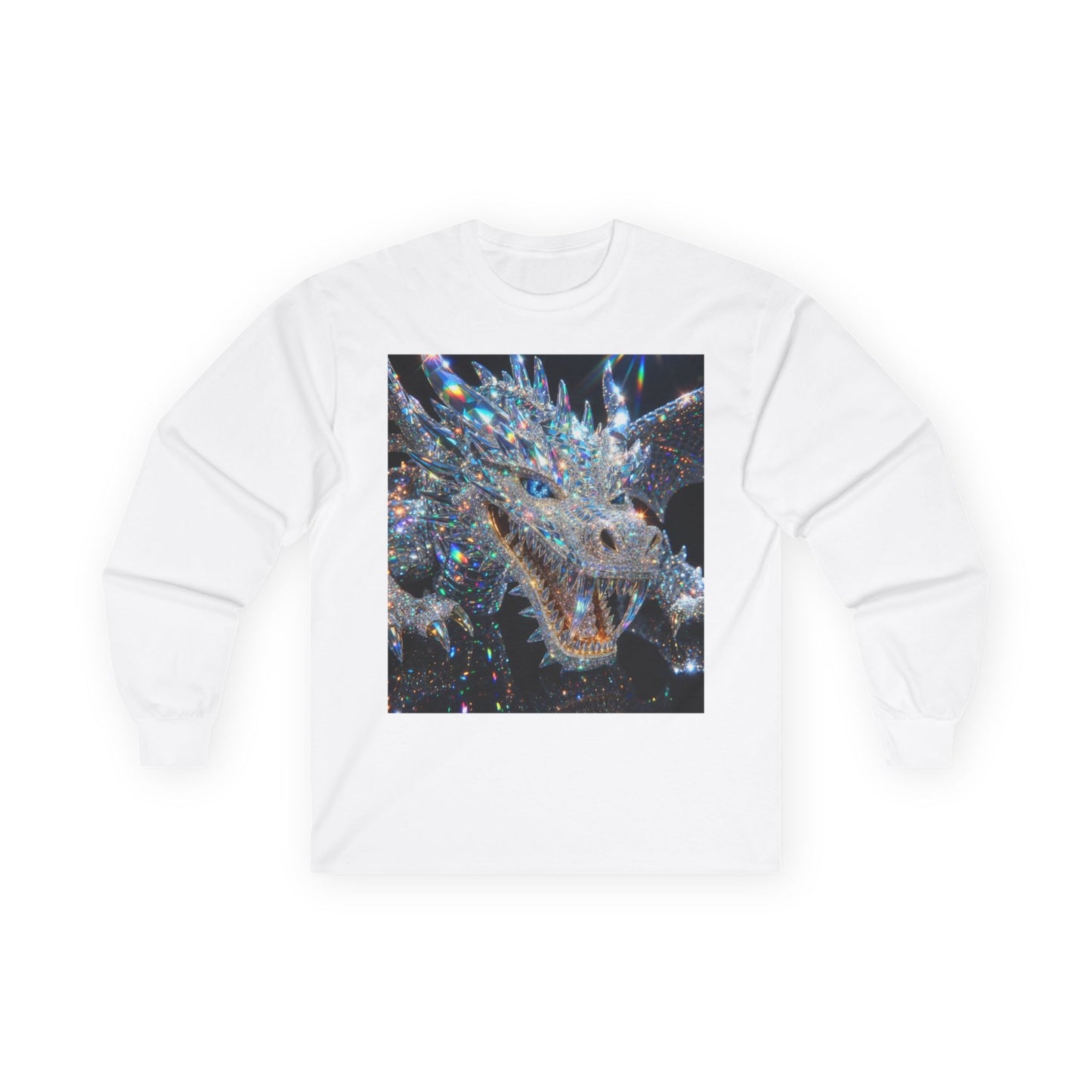 Crystal Dragon Long Sleeve Tee — Sparkling Fantasy Dragon Graphic