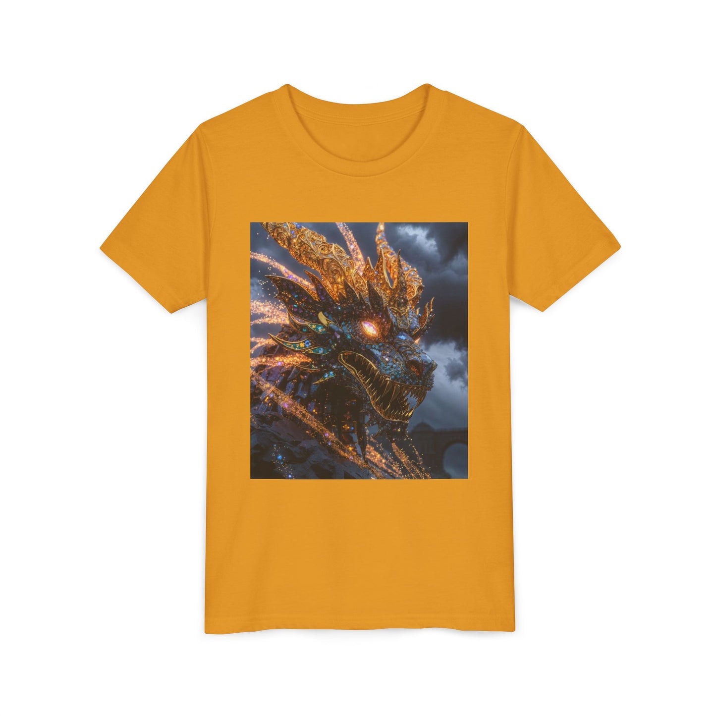 Youth Dragon Tee — Fiery Dragon Head Graphic Kids T‑Shirt