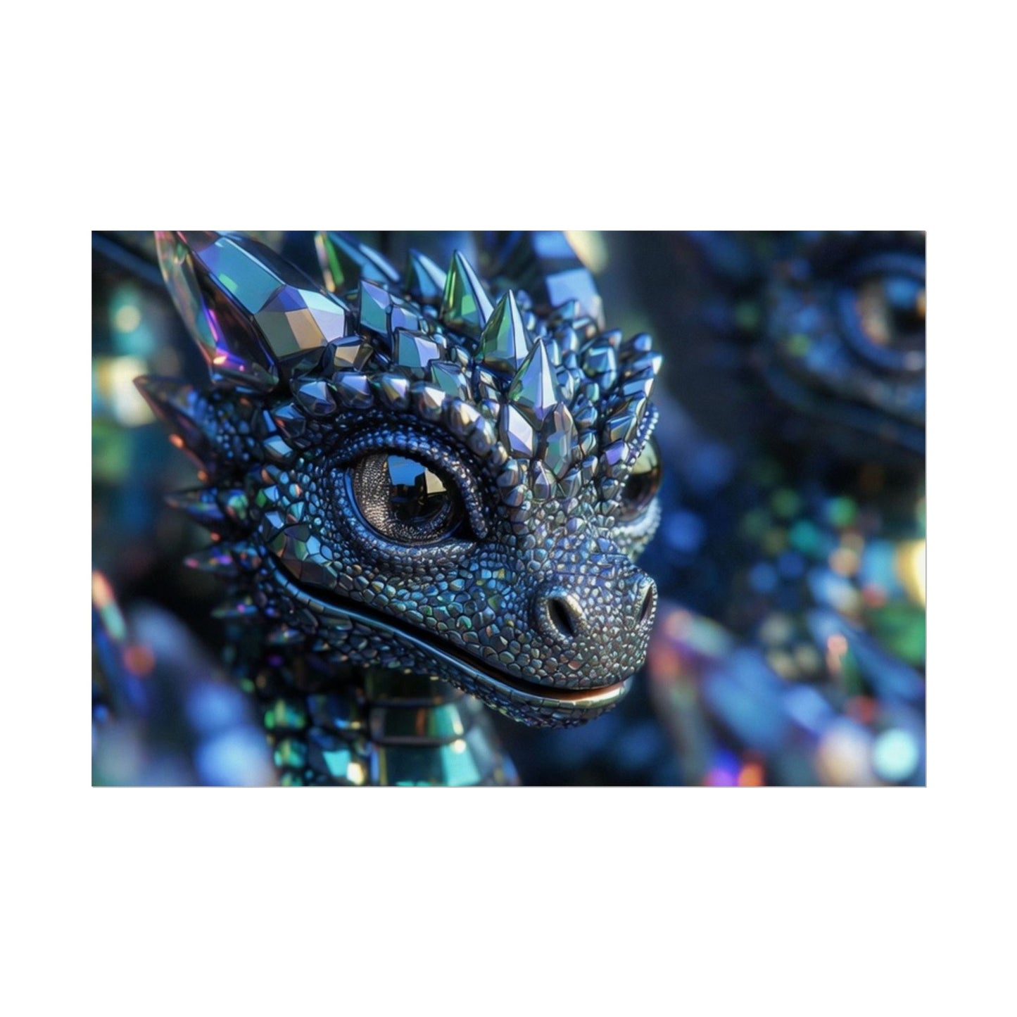 Crystal Dragon Rolled Poster — Fantasy Wall Art Print