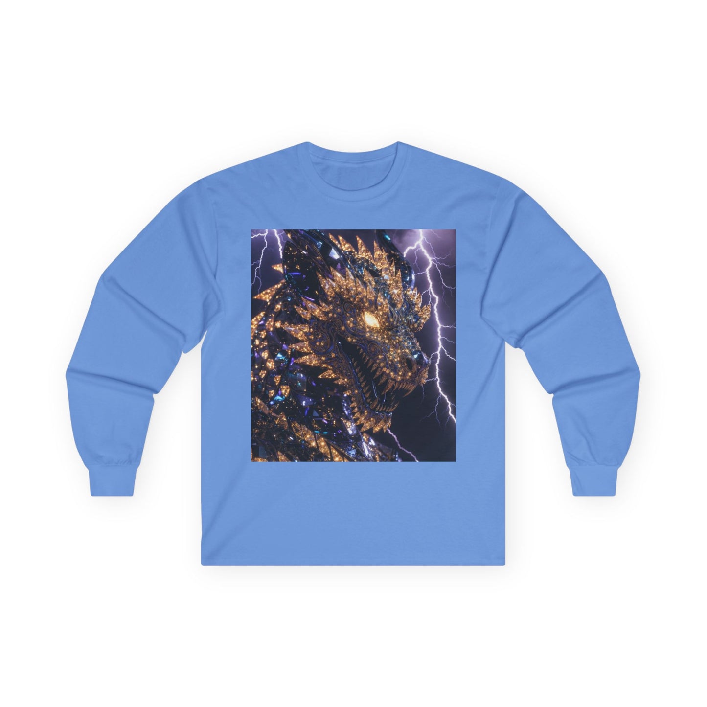 Dragon Lightning Long Sleeve Tee — Mythical Firestorm Graphic Shirt