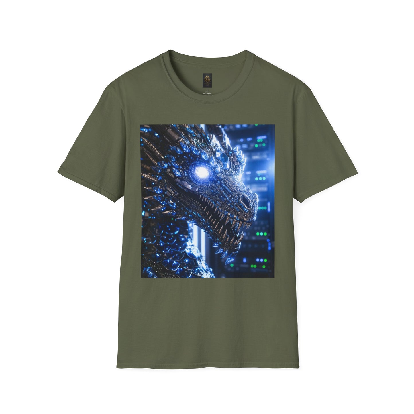 A Cyber Dragon Graphic T-Shirt — Futuristic Neon Dragon Design