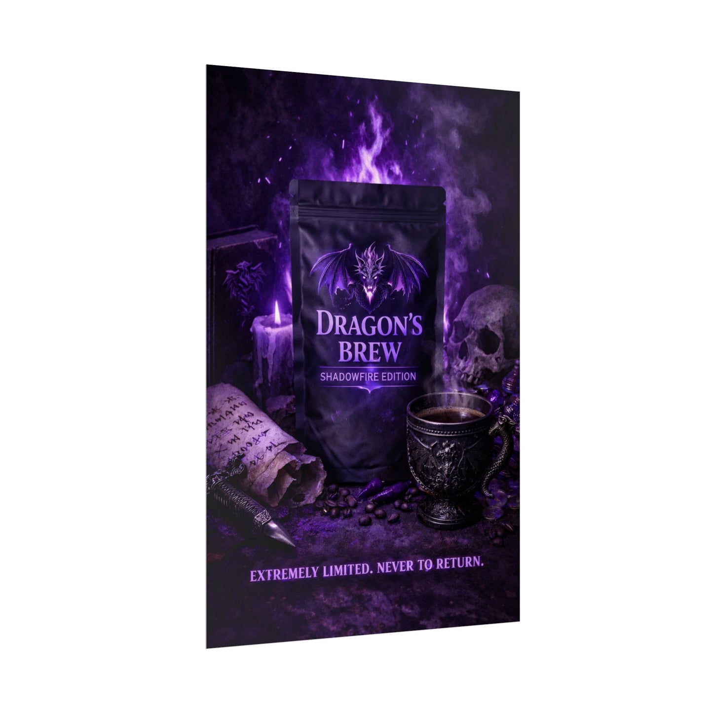 Rolled Poster — "Dragon’s Brew: Shadowfire Edition" Fantasy Poster