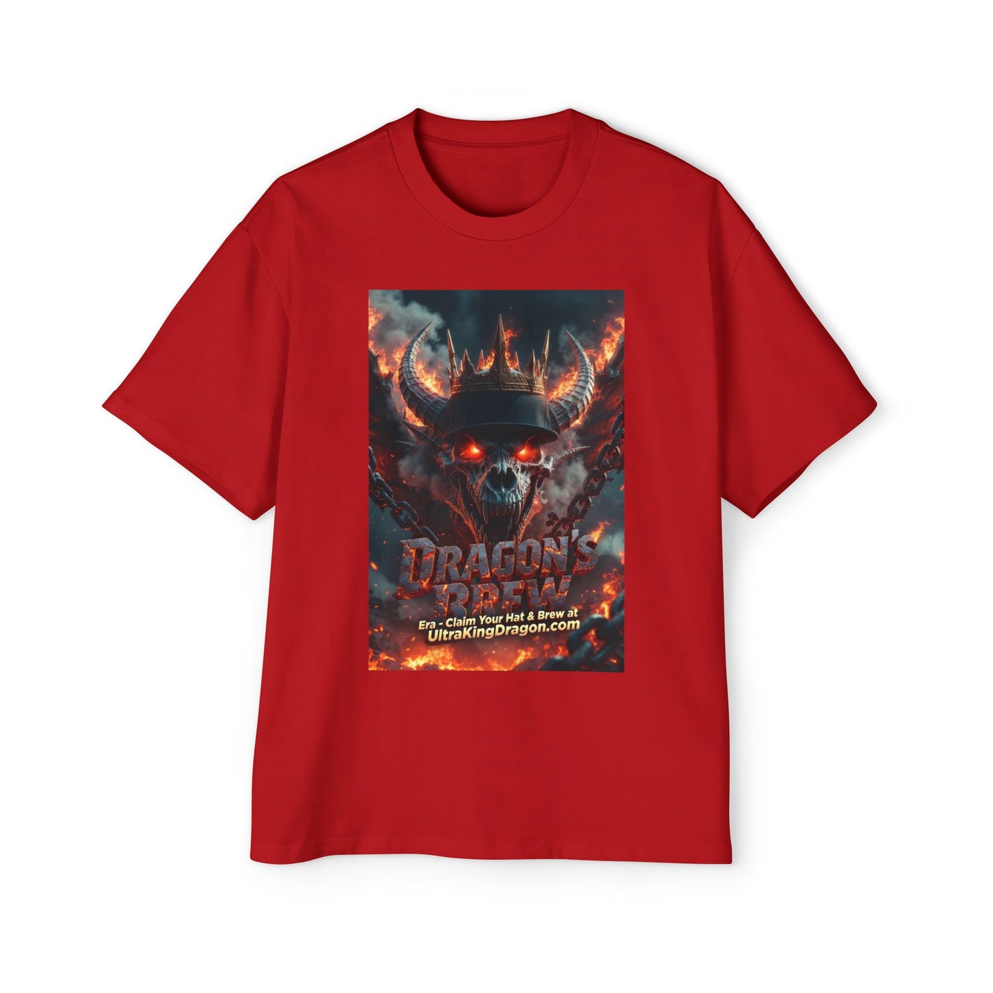 Dragon Skull Graphic Tee — Heavy Oversized Men's Fantasy T-Shirt