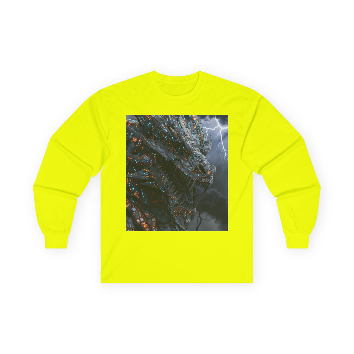 A Long Sleeve Tee — Moody Ocean Cliff Photo Pocket Print