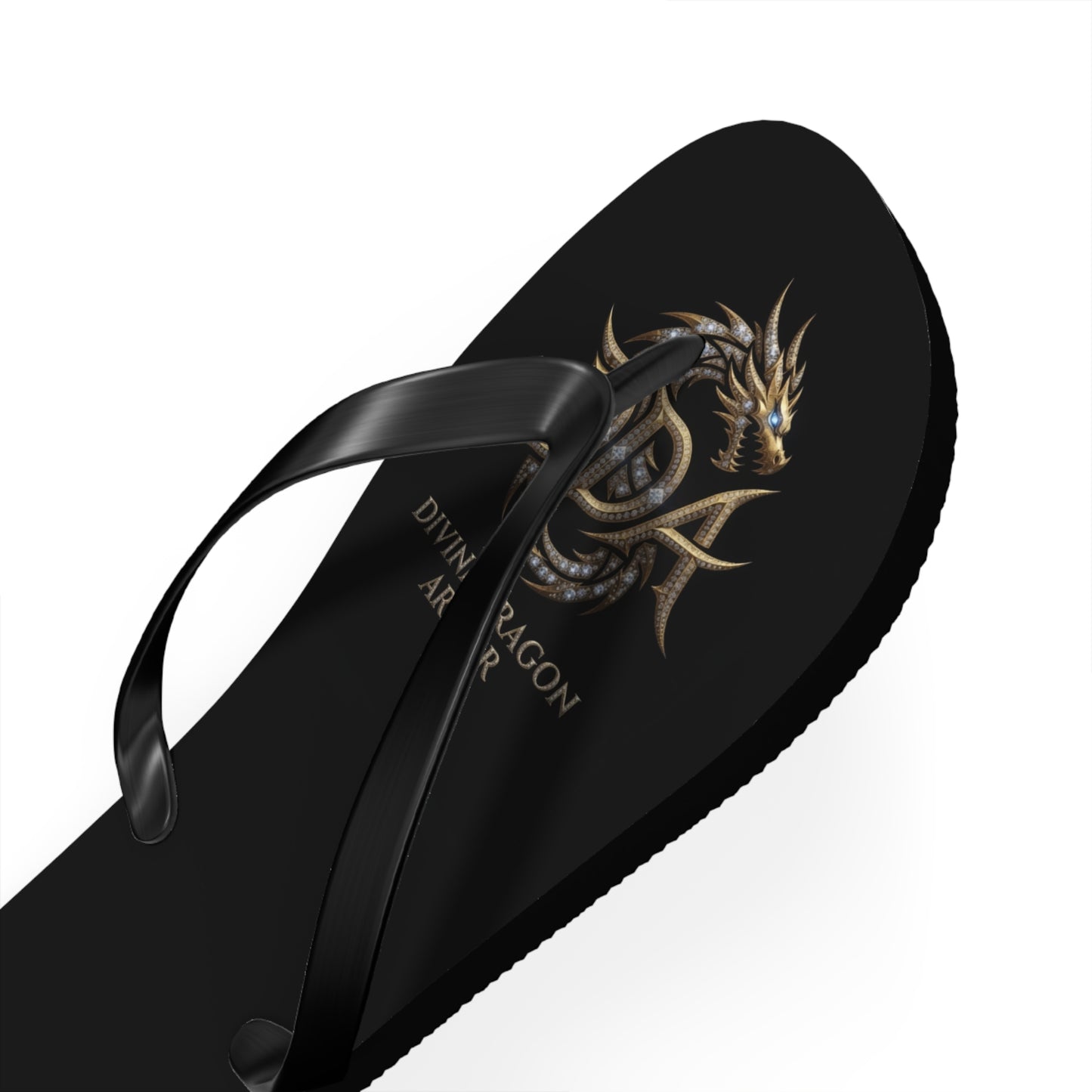 Dragon Armor Flip Flops – Black Fantasy Shield Beach Sandals