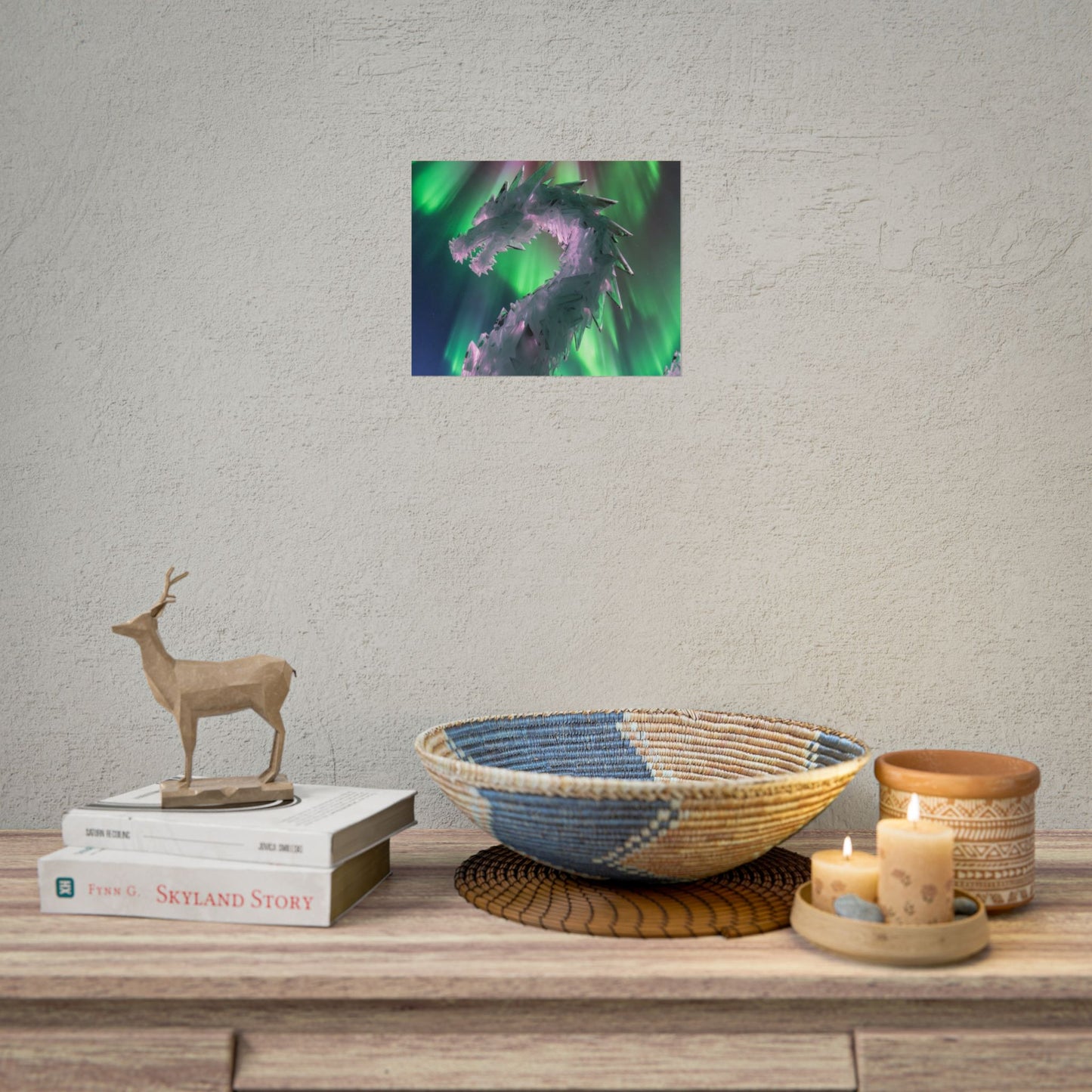 Aurora Ice Dragon Poster — Fantasy Wall Art Rolled Poster